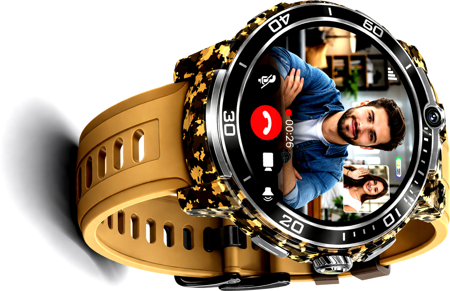 Image of Correngo Premium Android 5G Smartwatch with Video Calling for Men Smartwatch (Dessert Brown Strap, Free Size)