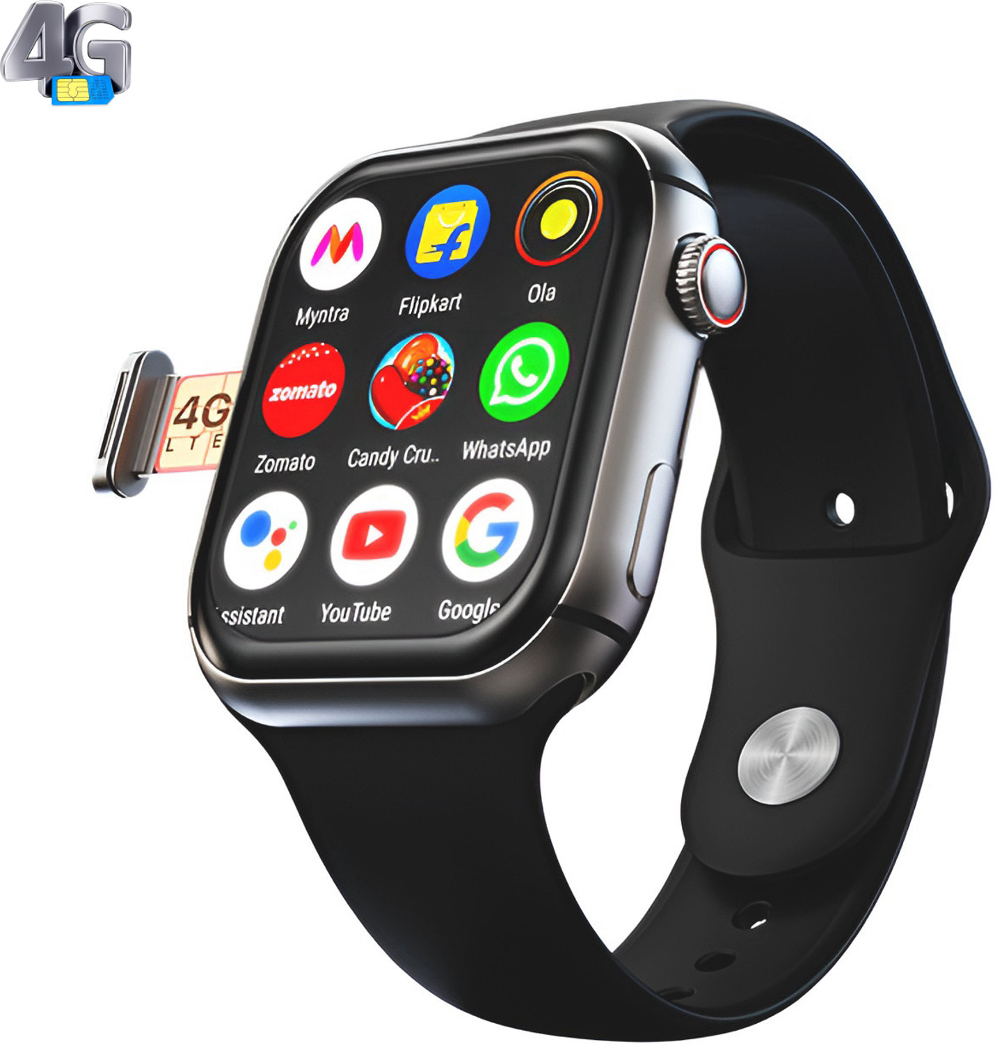 Image of CYXUS 4G Camera and Sim Card Support watch Smartwatch (Blue Strap, free)