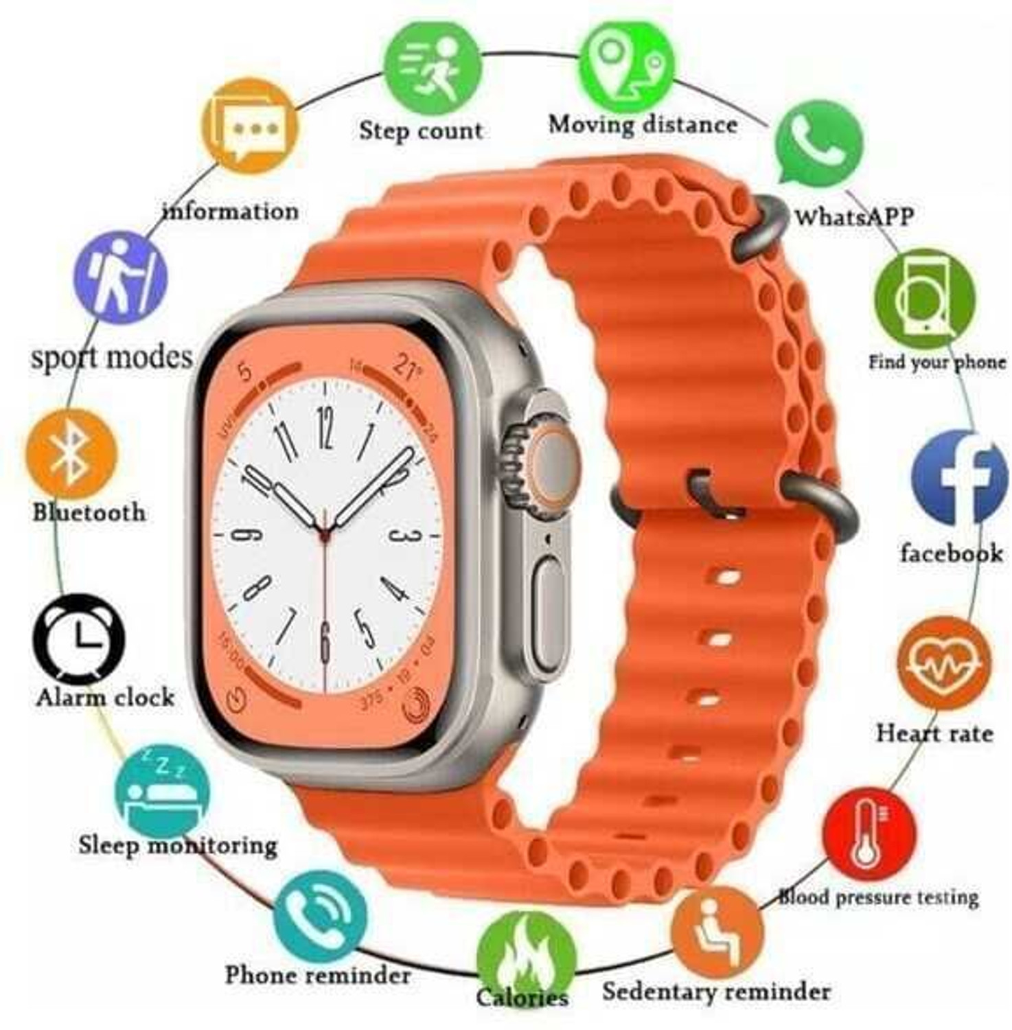Image of Lastpoint 4G Camera and Sim Card Support watch Smartwatch (White Strap, free)