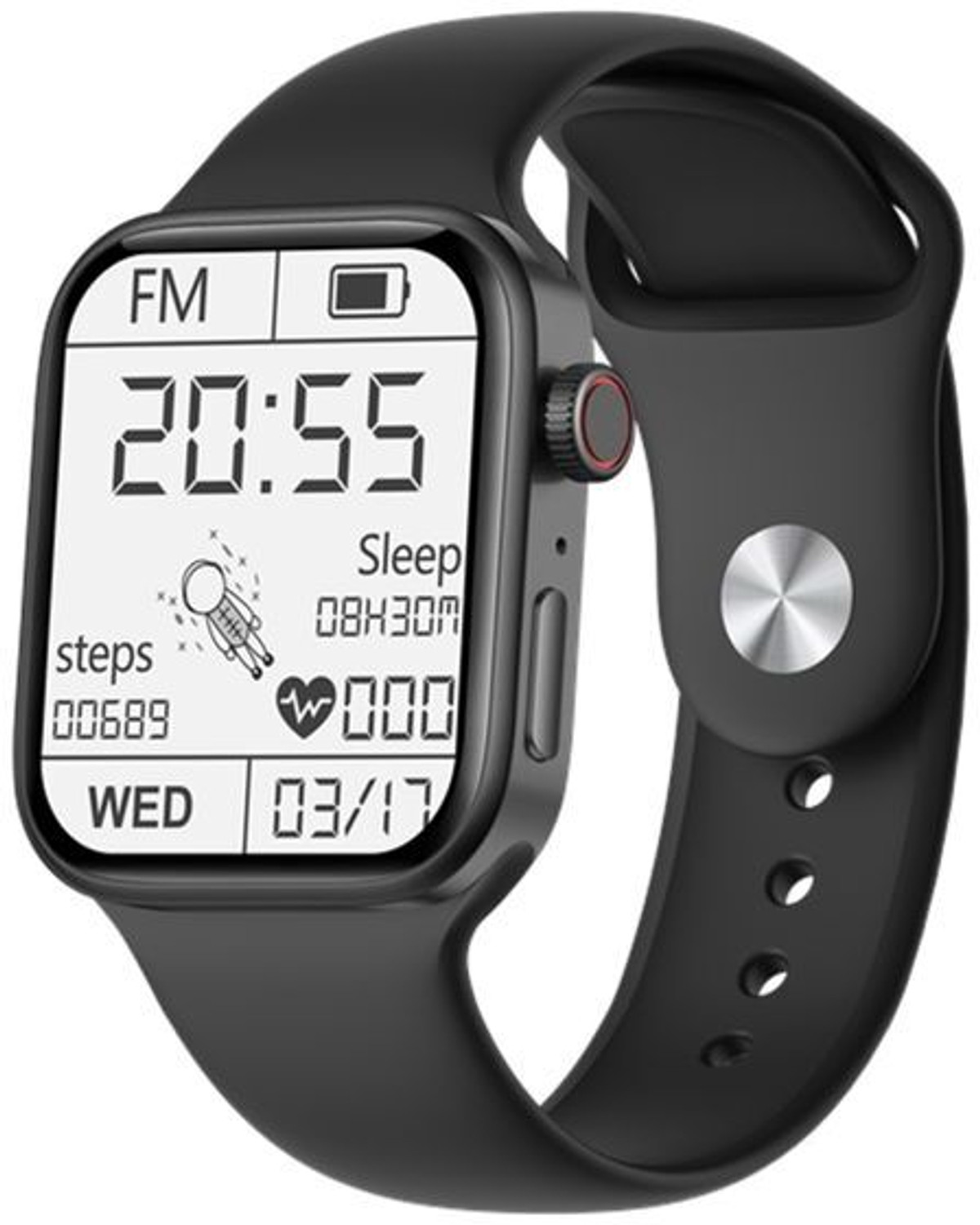 Image of Onikuma T800 BT watch 2in Big Screen Sunlight Proof Display Music Play Insta WA Notifier Smartwatch (BLACK Strap, FREESIZE)