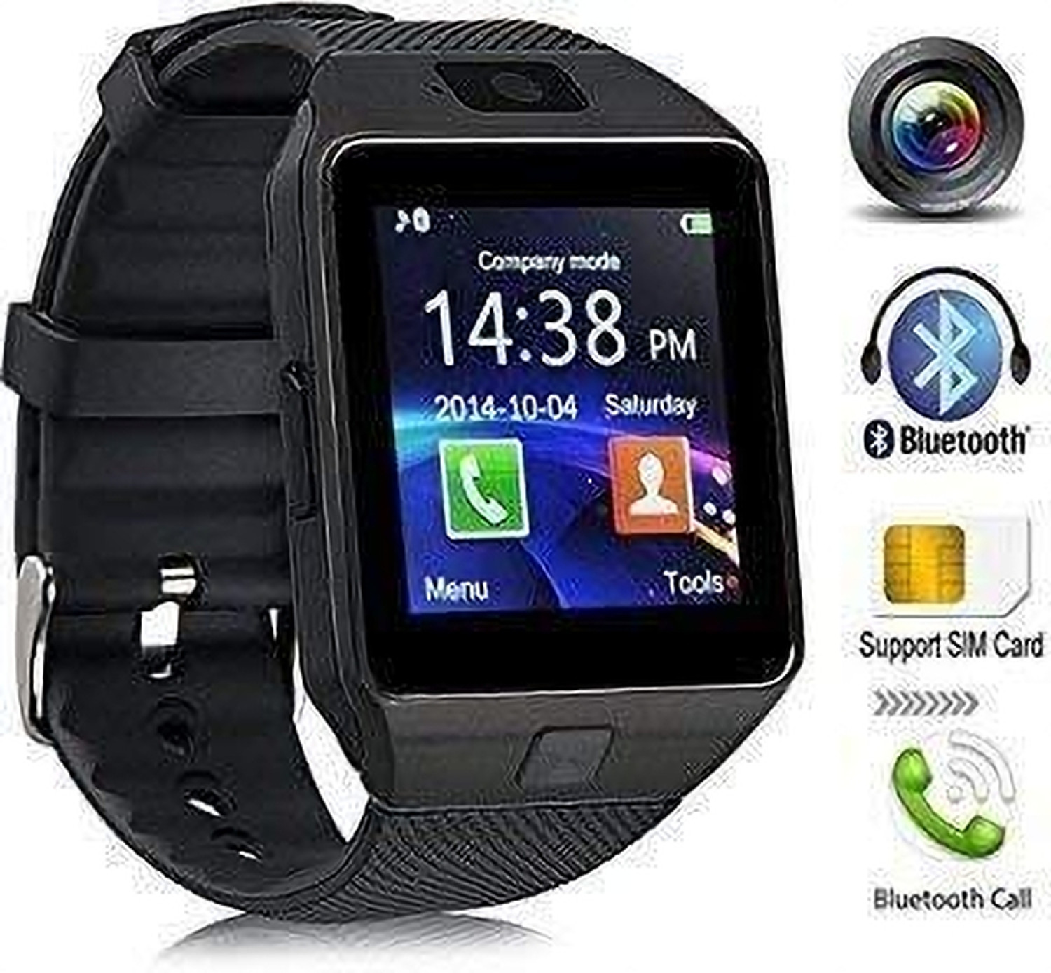 Image of Lastpoint 4G Camera and Sim Card Support watch Smartwatch (Black Strap, free)