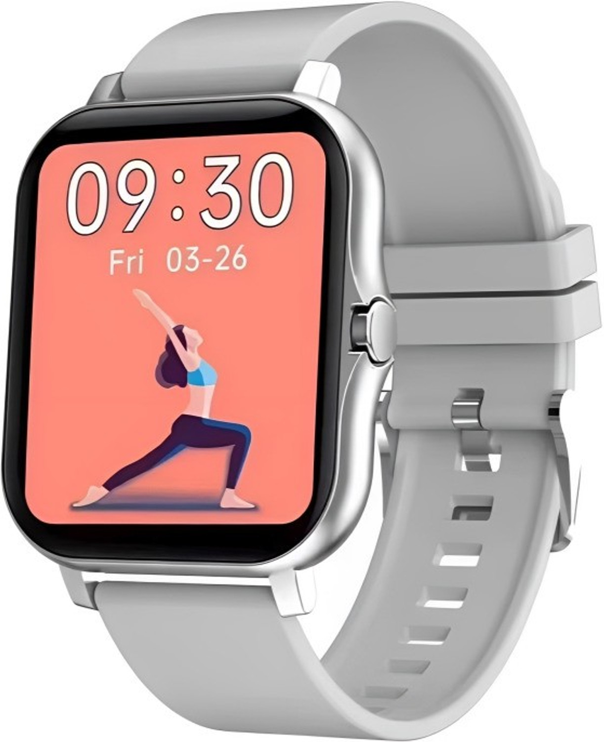 Image of HRYFiNE 1.7 inch Full Touch HD Display Bluetooth Calling With Crown Work Smartwatch (Gray Titanium Strap, Free)