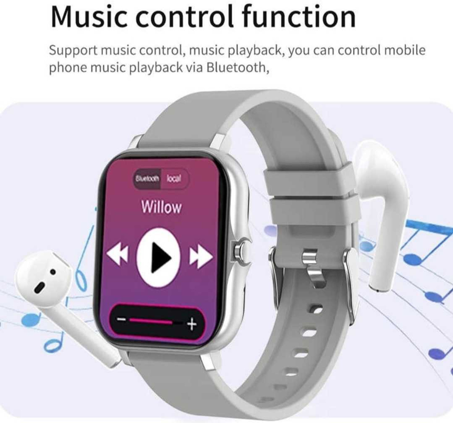 Image of HRYFiNE 1.7 inch Full Touch HD Display Bluetooth Calling With Crown Work Smartwatch (Gray Titanium Strap, Free)