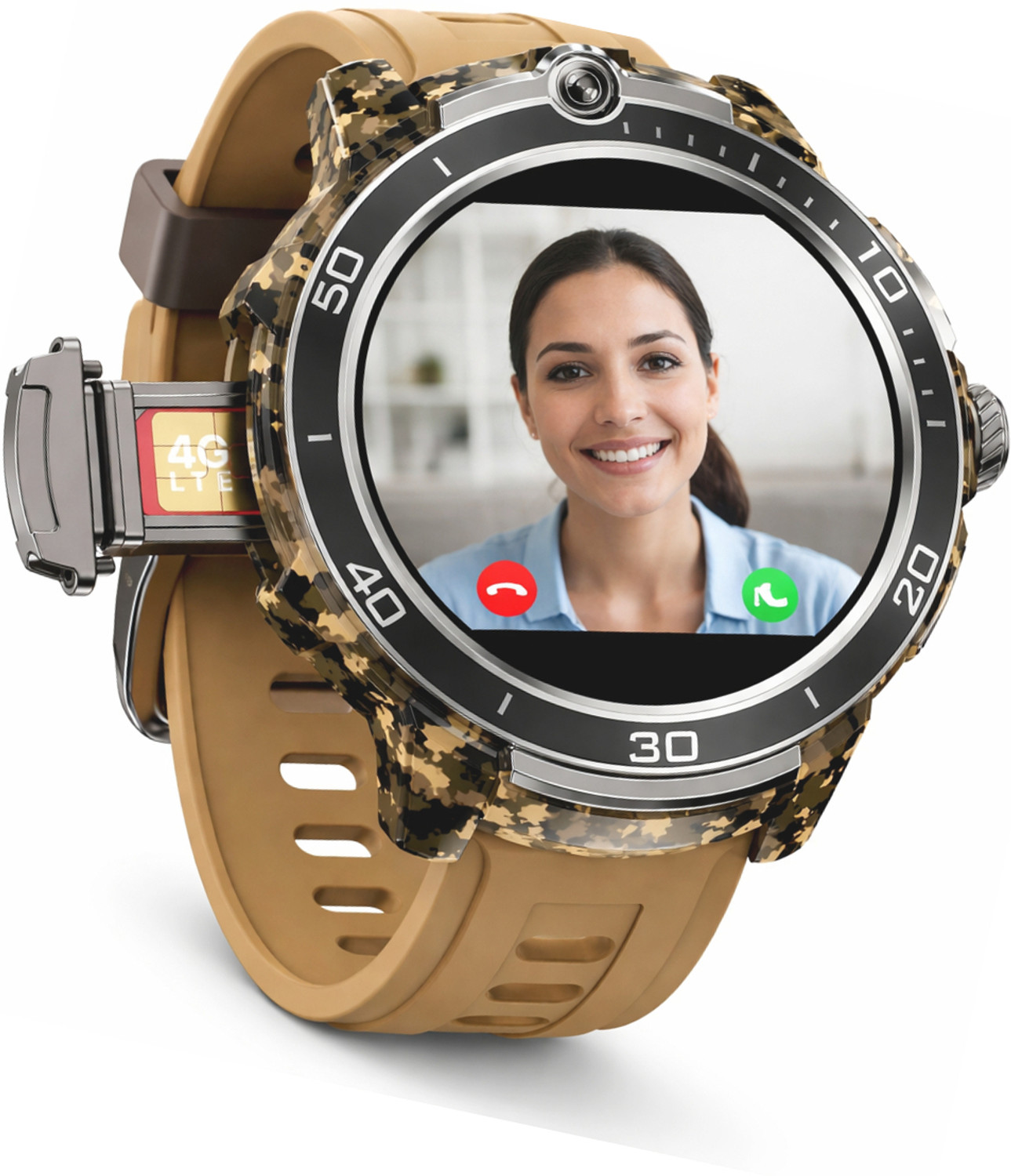 Image of Correngo Android Smart Watch 5G WiFi YouTube Facebook GPS Bluetooth Calling Touch Screen Smartwatch (Dessert Brown Strap, Free Size)