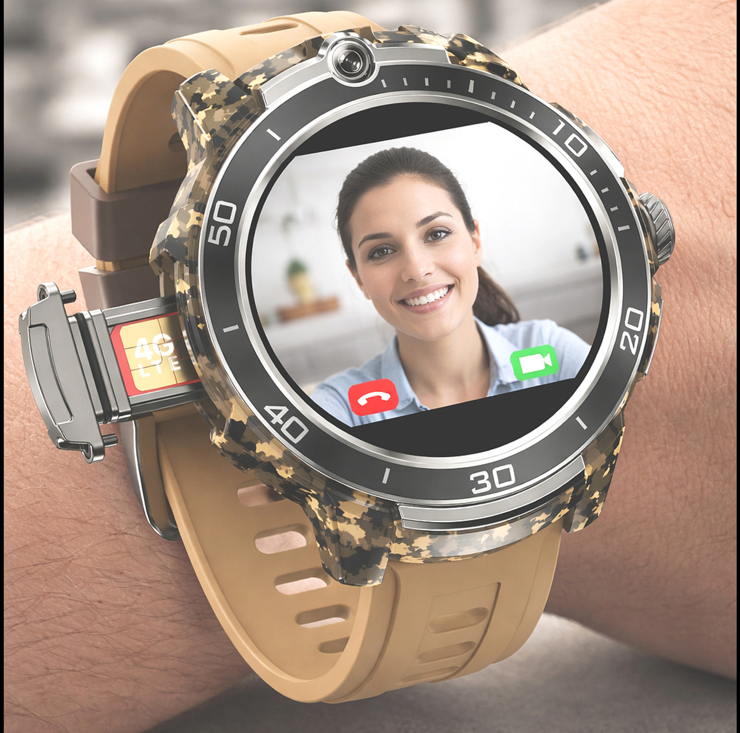 Image of Correngo Premium Android 5G Smartwatch with Video Calling for Men Smartwatch (Dessert Brown Strap, Free Size)