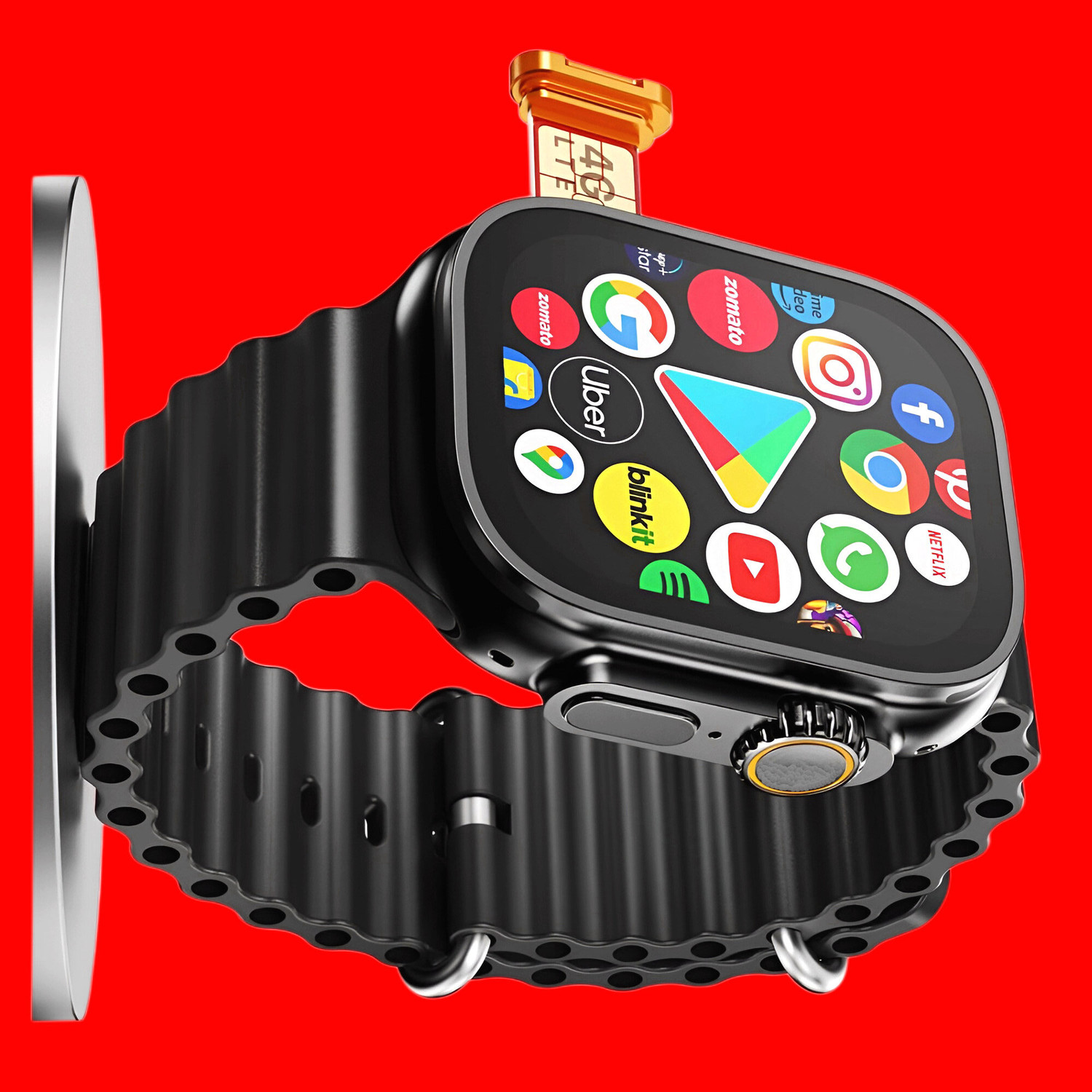 Image of CYXUS 4G Camera and Sim Card Support watch Smartwatch (Blue Strap, free)