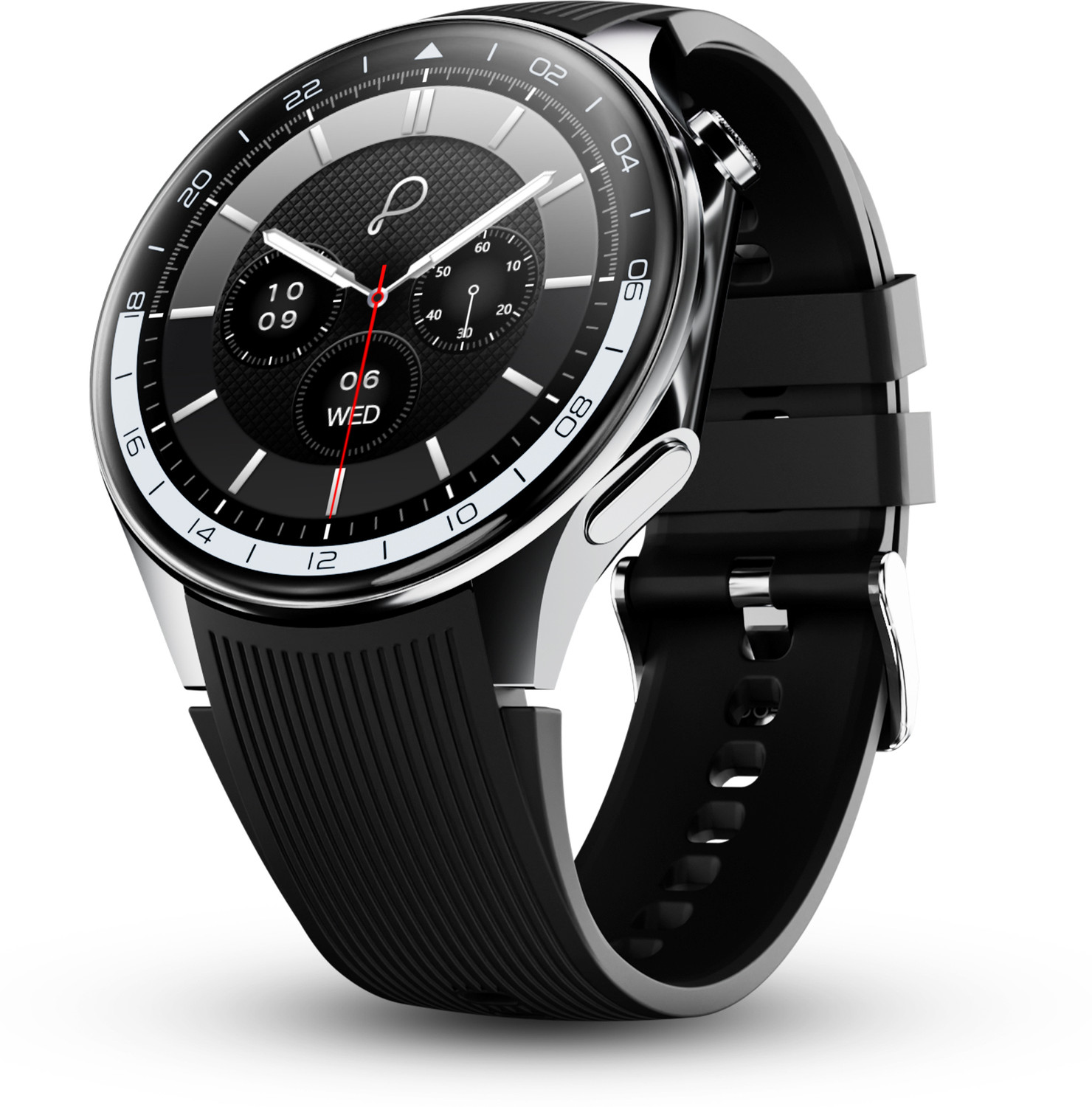Image of Pebble Nomad 1.85 inch HD Display, BT Calling, Health Suite, AI Voice Assistant Smartwatch (JET BLACK Strap, Free Size)