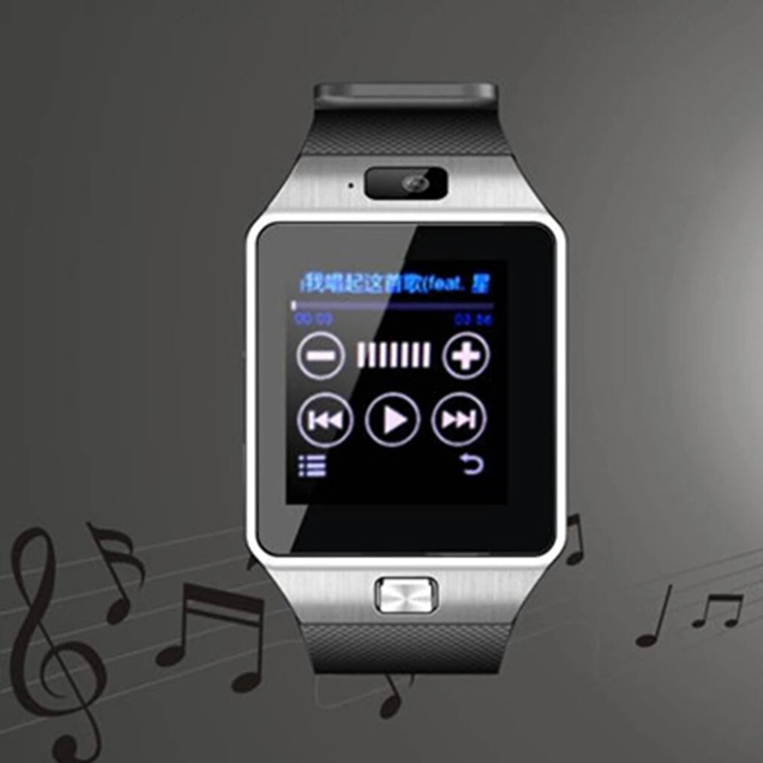 Image of Seashot DZ9 Black Smart Watch Wrist Watch Phone with Camera & SIM Card Support Smartwatch (Multicolour Strap, Free)