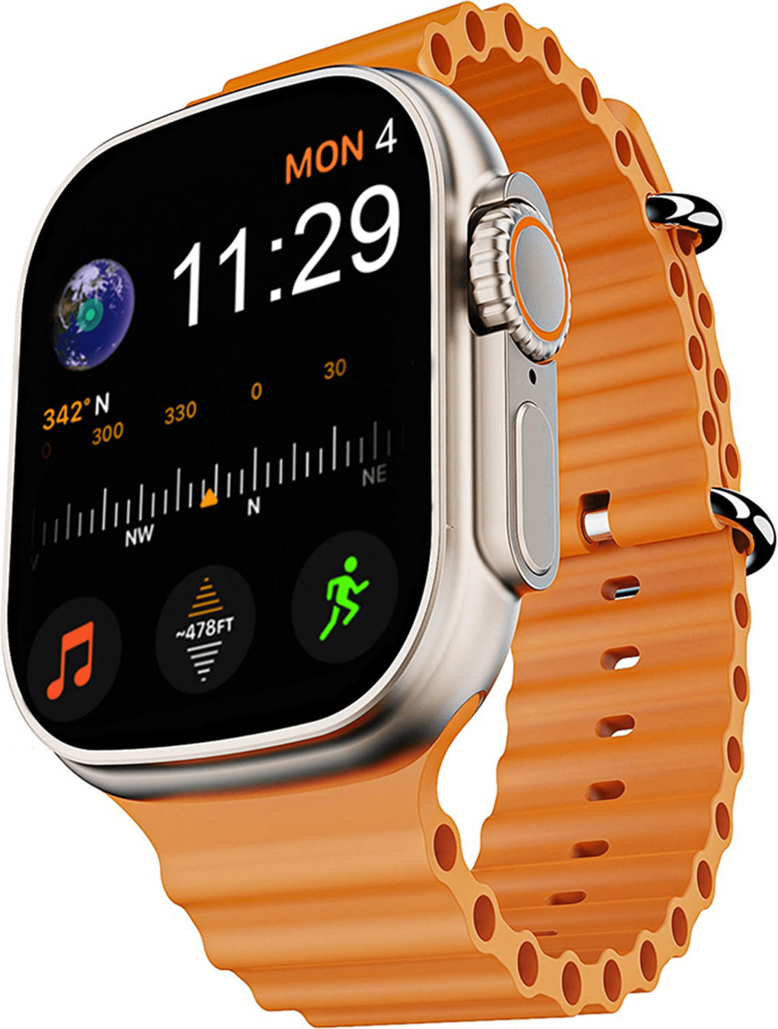 Image of ZoneAlpha S9 ULTRA Smartwatch (Orange Strap, medium)