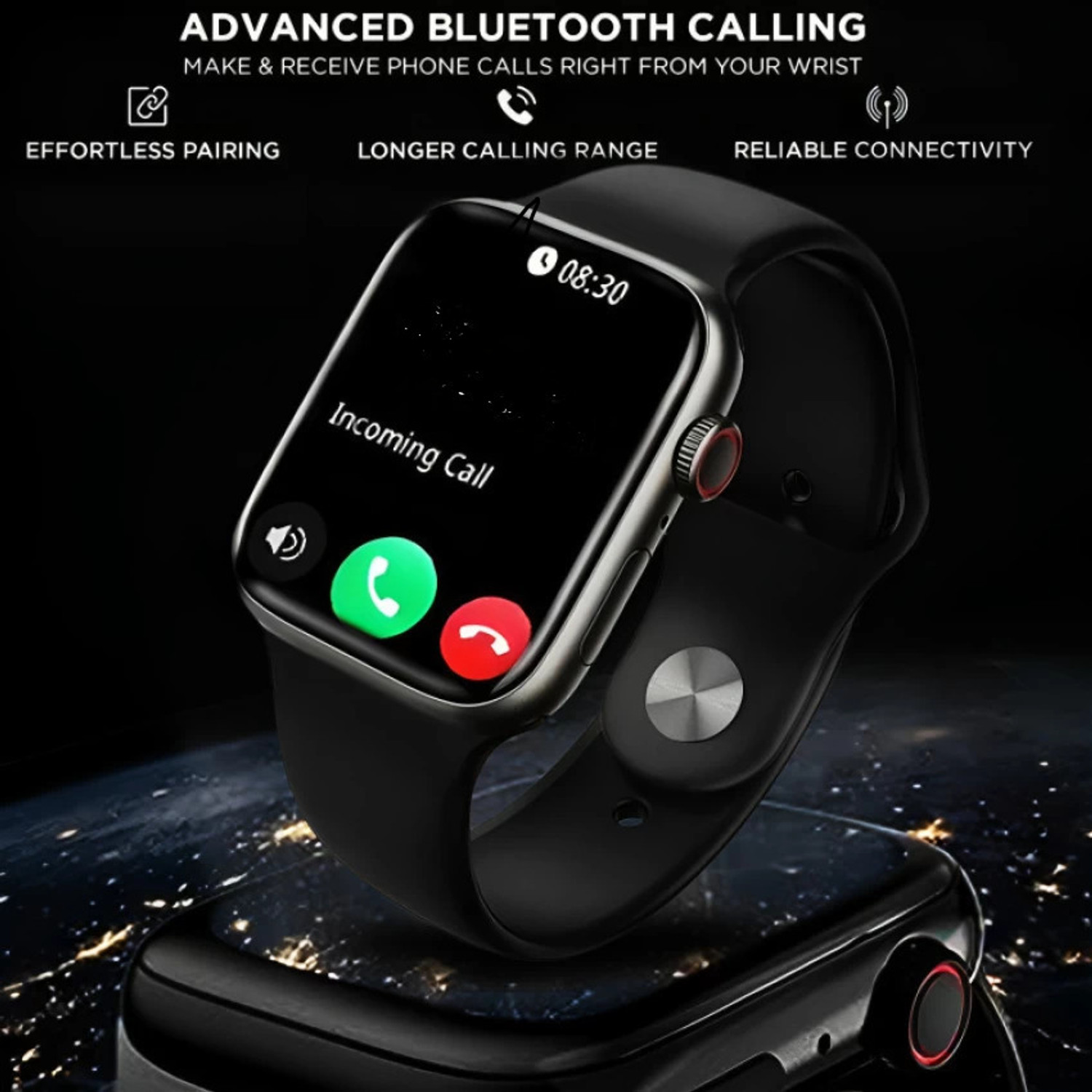 Image of Shivana T500 Max 1.92 inchHD Display Bluetooth Calling, Music Mode Smartwatch Smartwatch (Black Strap, Free Size)