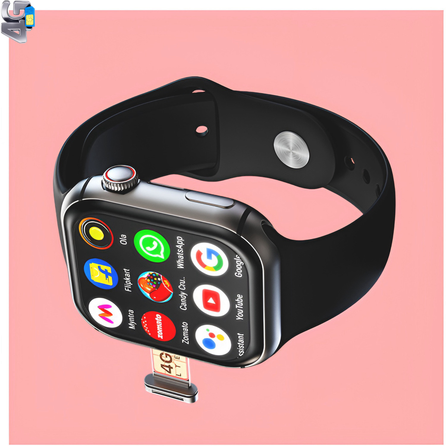 Image of CYXUS 4G Camera and Sim Card Support watch Smartwatch (Blue Strap, free)