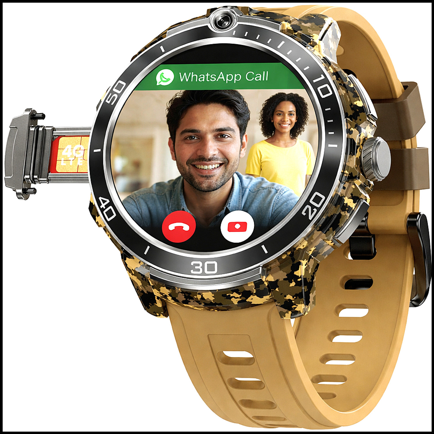 Image of Correngo Premium Android 5G Smartwatch with Video Calling for Men Smartwatch (Dessert Brown Strap, Free Size)
