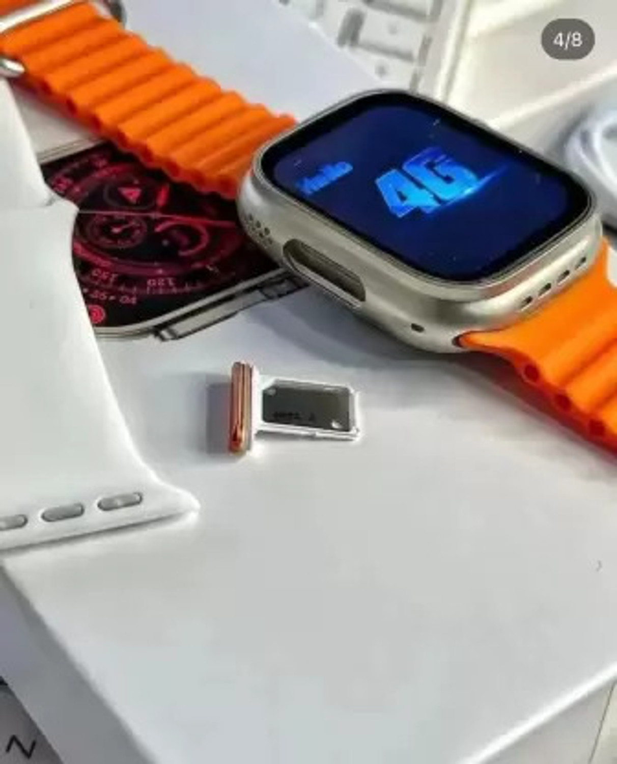 Image of OTUR S8 Ultra 4G Sim Card Smartwatch 03 Smartwatch (Orange Strap, Free Size)