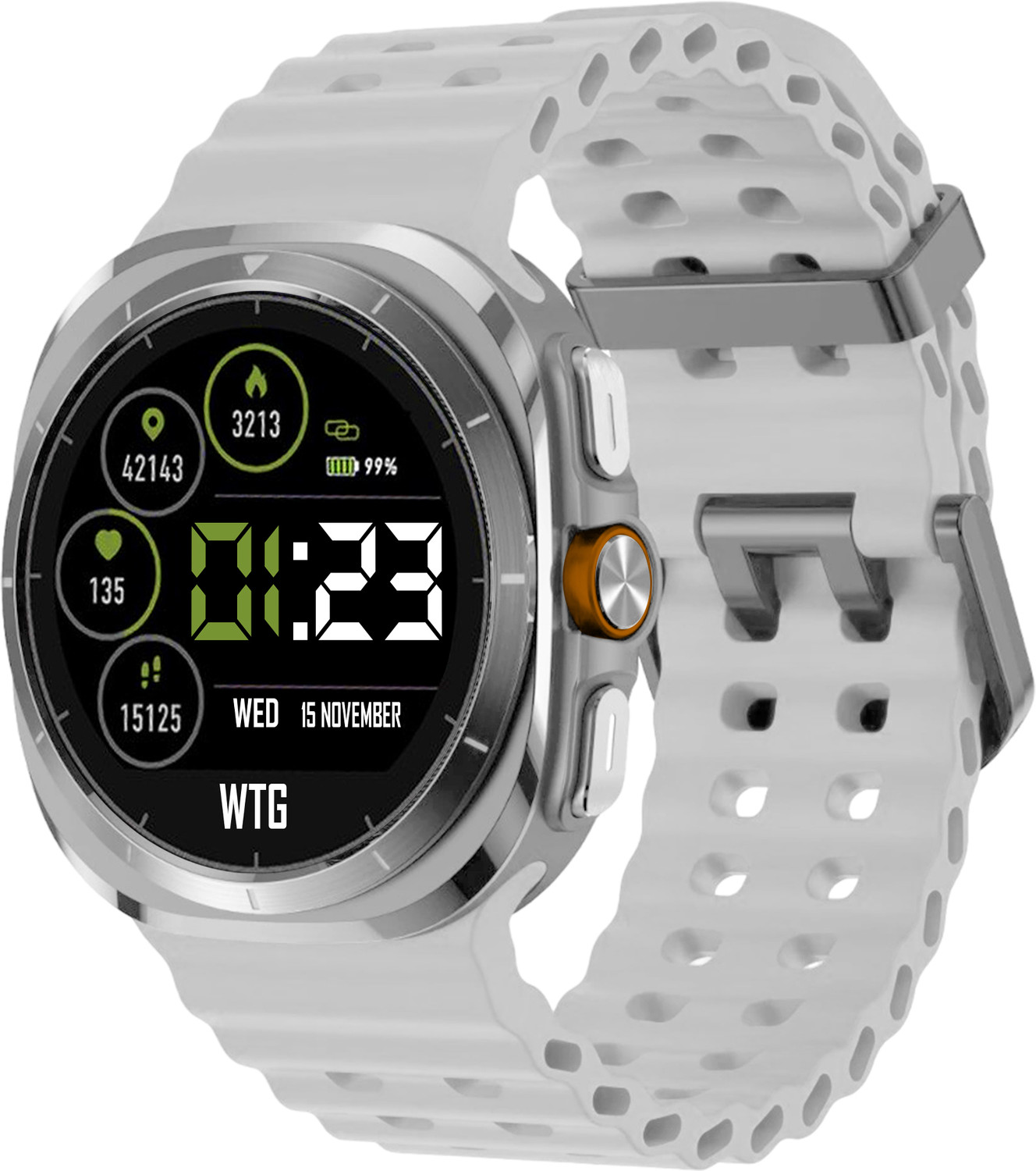 Image of ZoneAlpha Hw S12 Android Smartwatch 8+128 Smartwatch (White, Black Strap, medium)