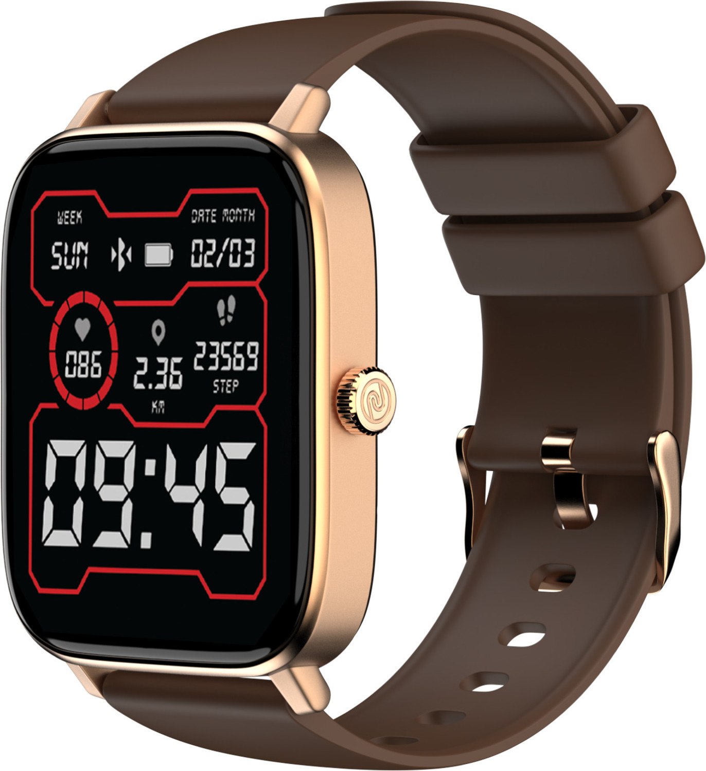 Noise Colorfit Icon 2 Smartwatch, 1.8" Display, Brown Strap - Image 1