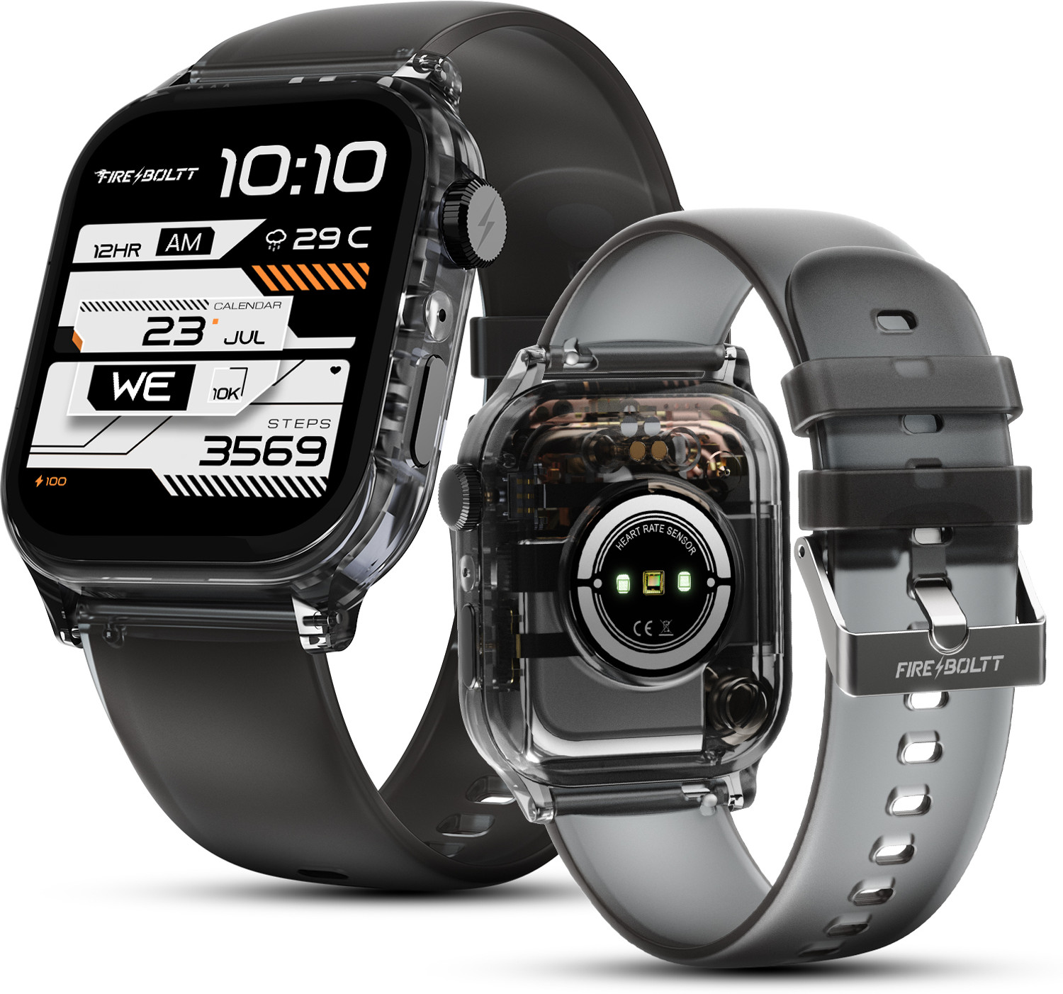Image of Pebble Nomad 1.85 inch HD Display, BT Calling, Health Suite, AI Voice Assistant Smartwatch (JET BLACK Strap, Free Size)