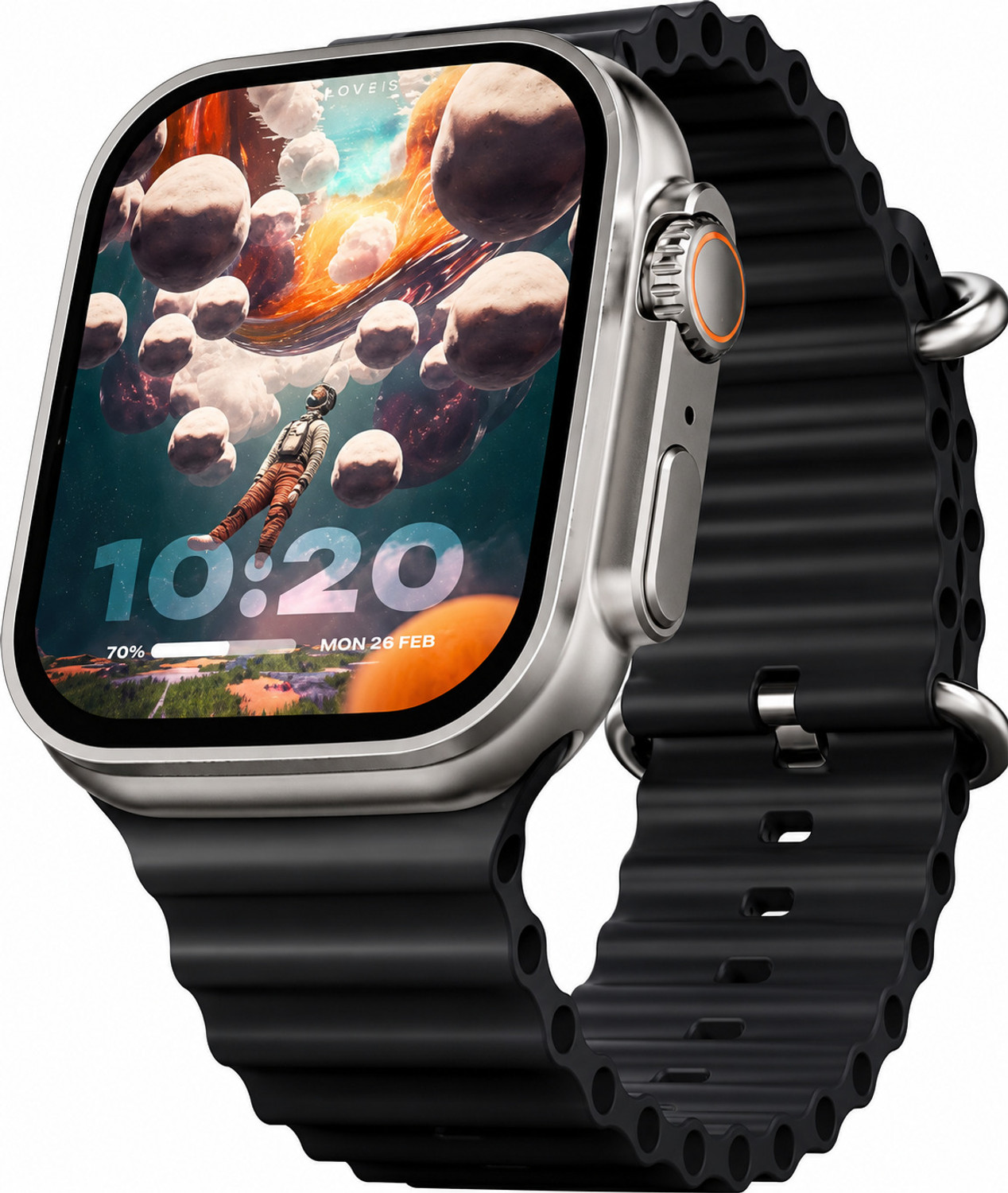 Image of TECHIO T800 Smart Watch Ultra V-Pro 742 Alpha Smart Watch Smartwatch (Orange Strap, Free Size)