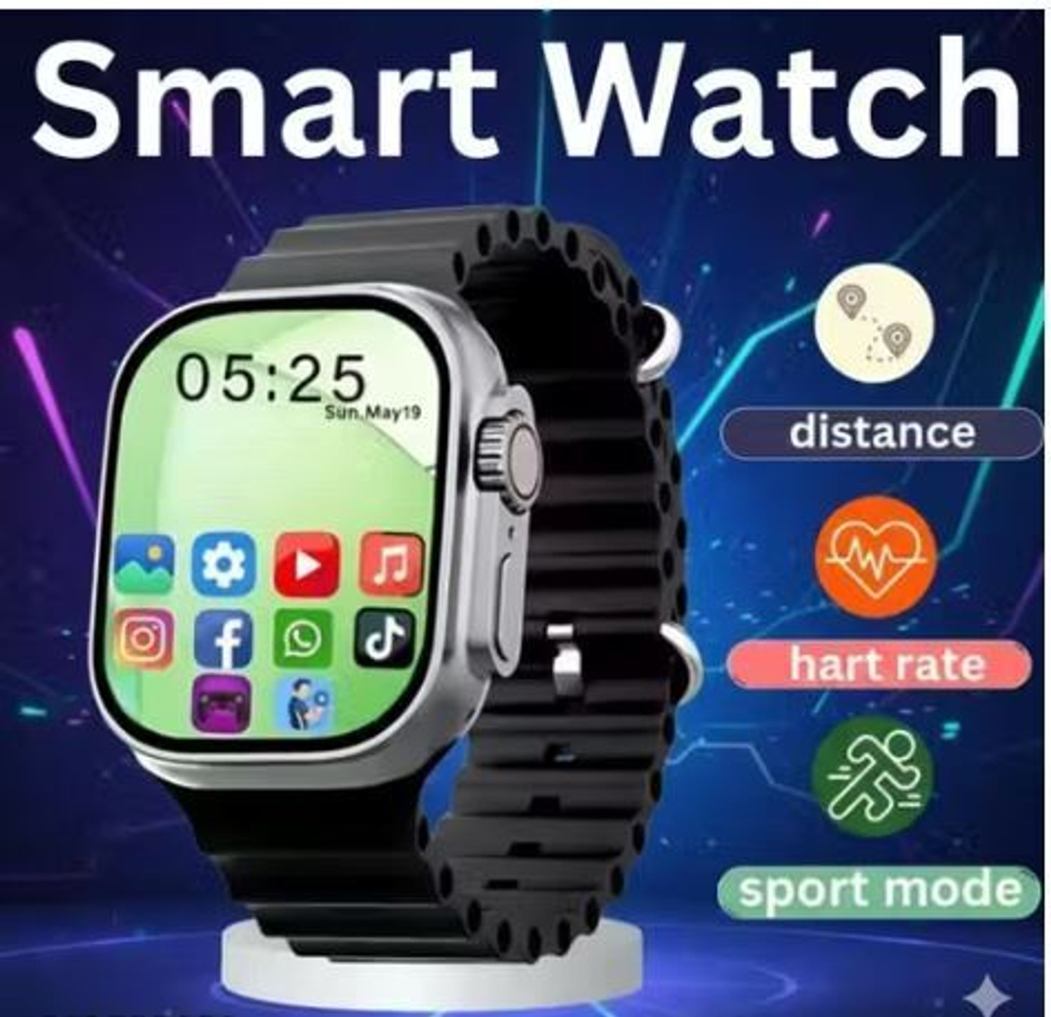 Image of Seashot DZ9 Black Smart Watch Wrist Watch Phone with Camera & SIM Card Support Smartwatch (Multicolour Strap, Free)