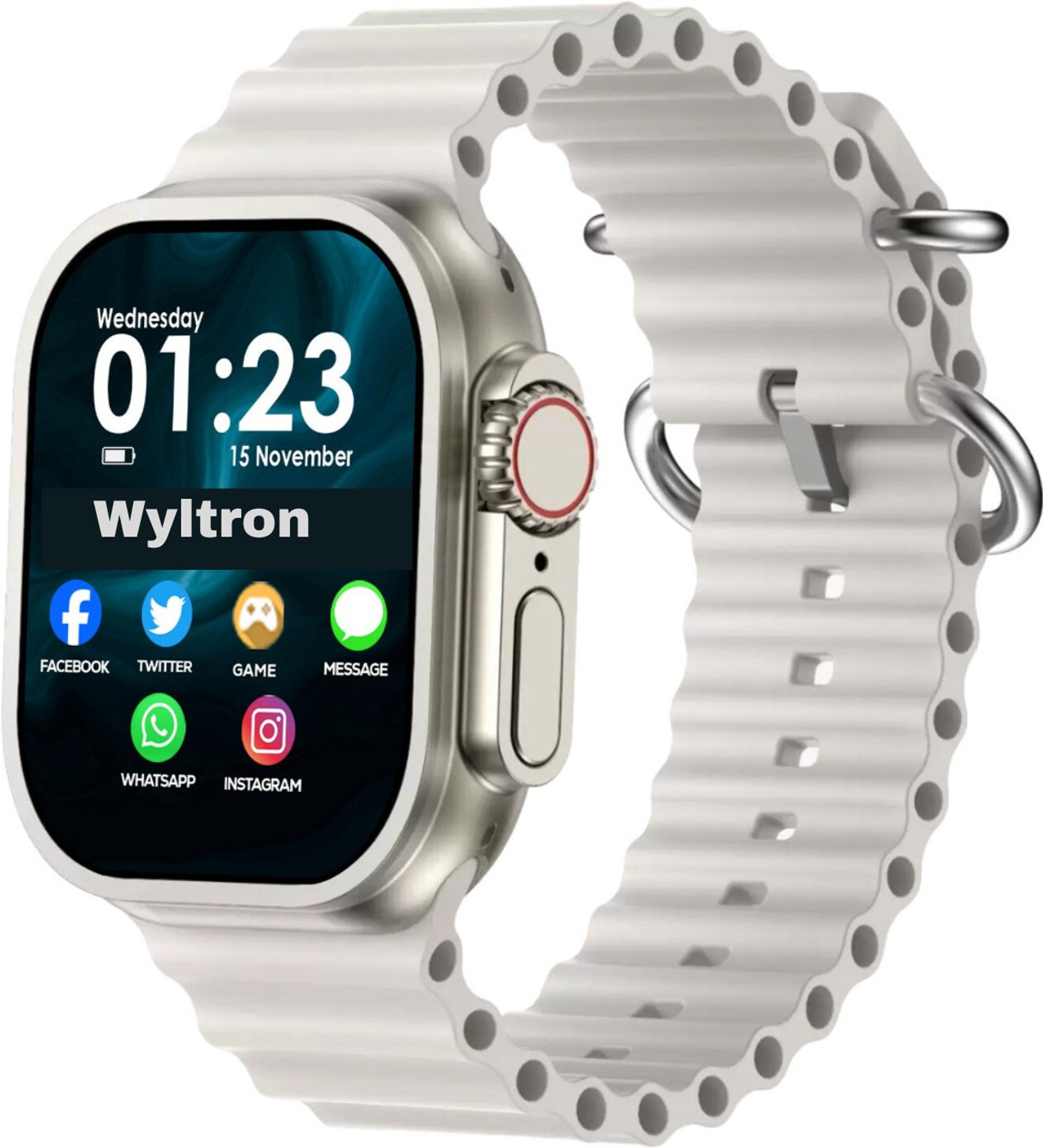 Image of TECHIO T800 Smart Watch Ultra V-Pro 742 Alpha Smart Watch Smartwatch (Orange Strap, Free Size)