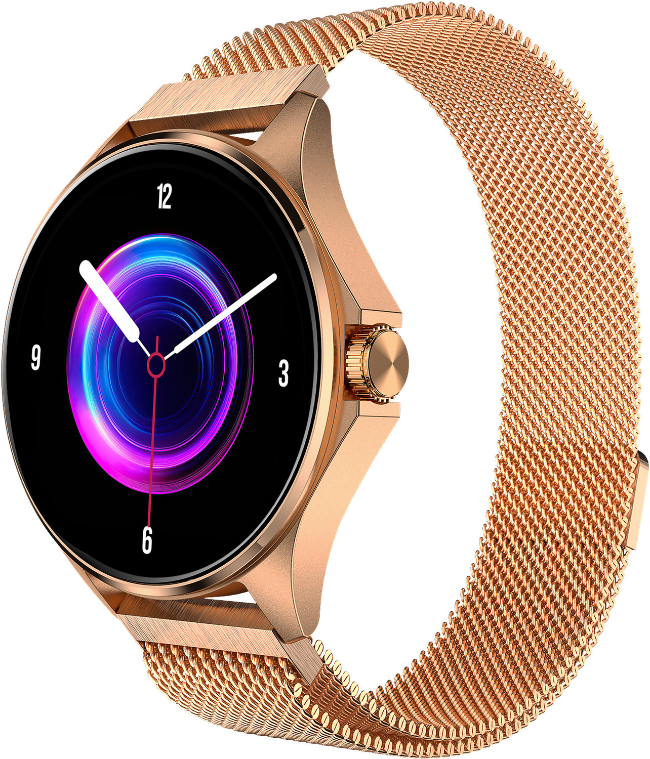 Image of beatXP Unbound 1.78 inch AMOLED Display, BT Calling, 1000nits Brightness & Voice Assistant Smartwatch (Gold with Pink Strap, Free Size)