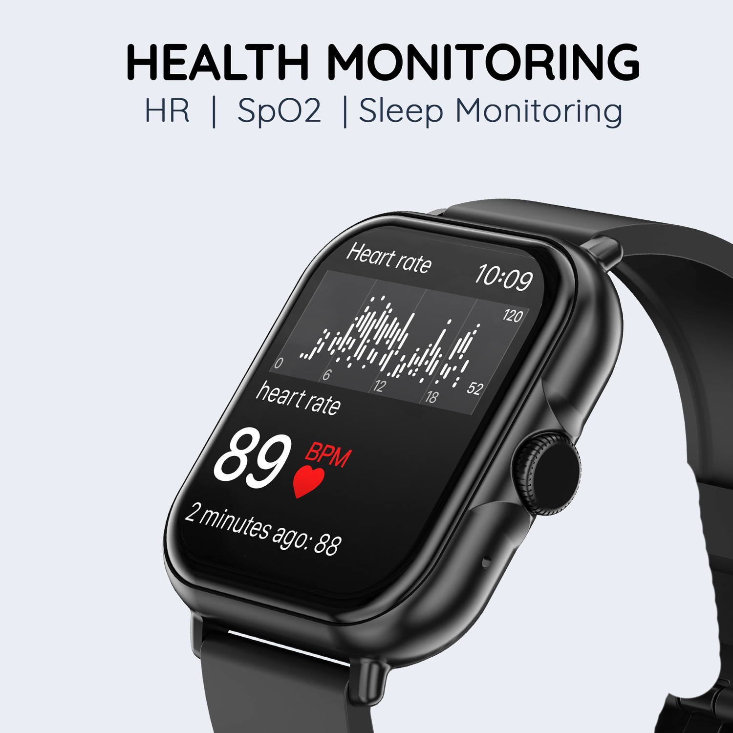 Image of Pebble Nomad 1.85 inch HD Display, BT Calling, Health Suite, AI Voice Assistant Smartwatch (JET BLACK Strap, Free Size)