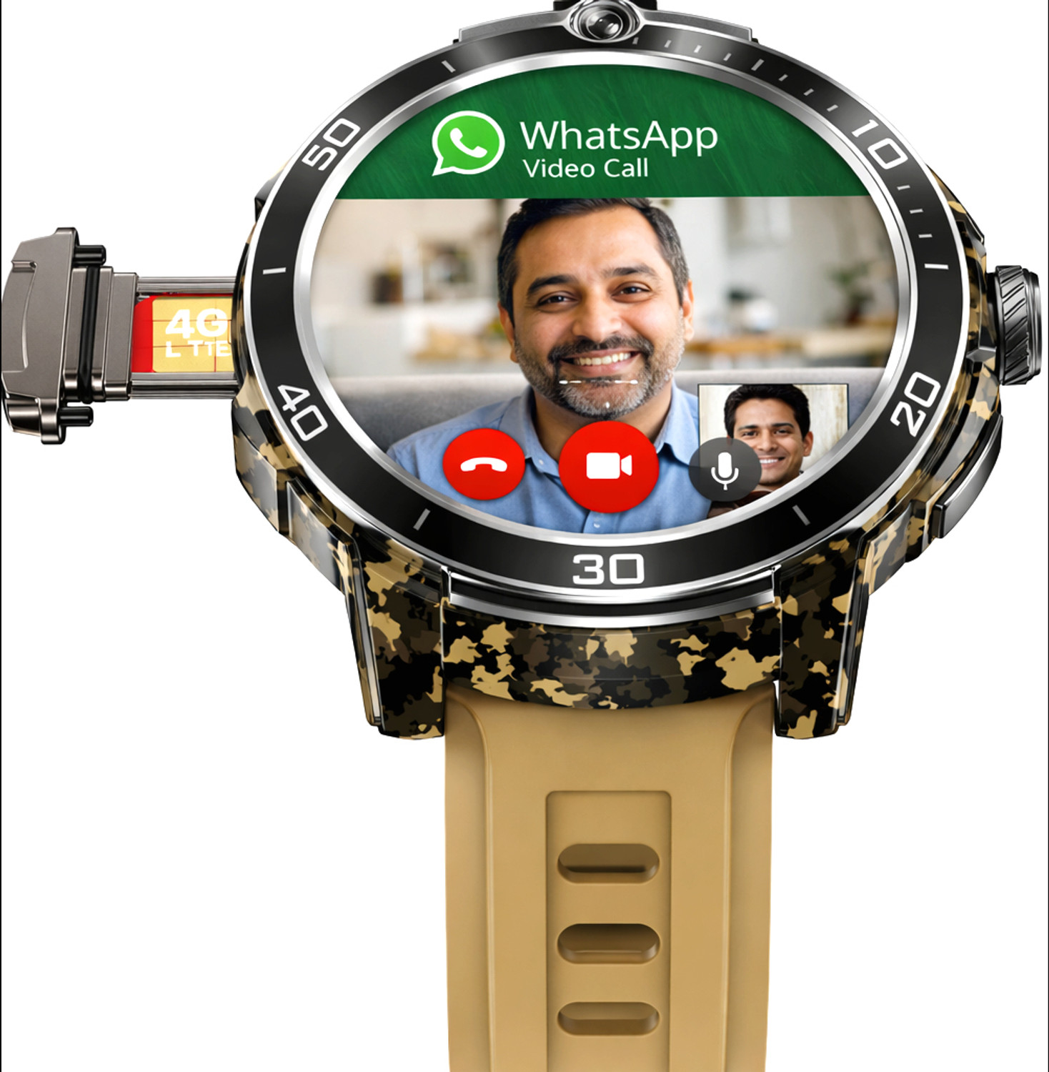 Image of Correngo Premium Android 5G Smartwatch with Video Calling for Men Smartwatch (Dessert Brown Strap, Free Size)
