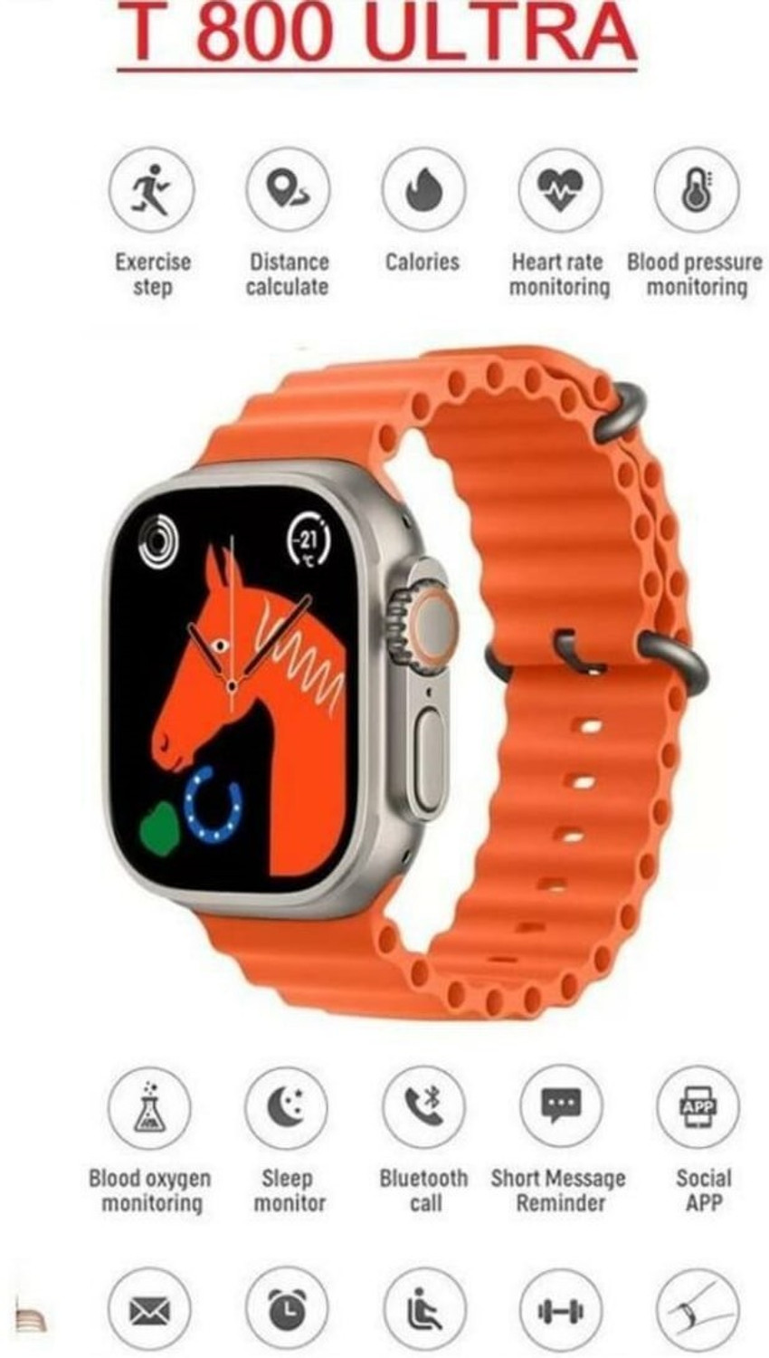 Image of Onikuma T800 ULTRA Smart Watch No sim card Opetion Smartwatch NO sim card Smartwatch (ORANGE Strap, Free Size)