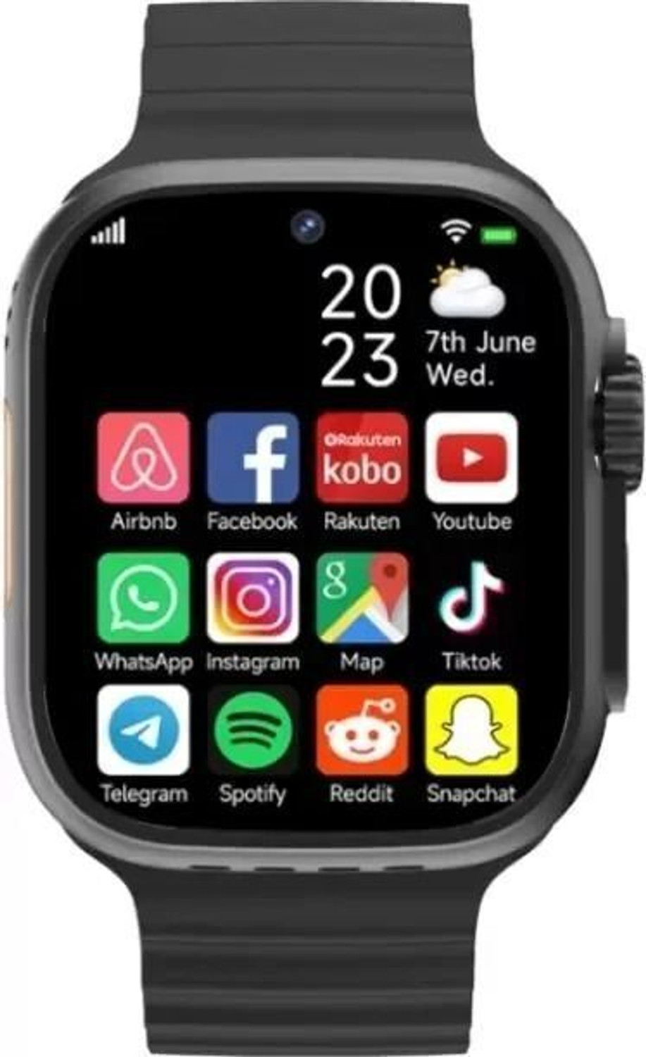 Image of Lastpoint 4G Camera and Sim Card Support watch Smartwatch (Black Strap, free)