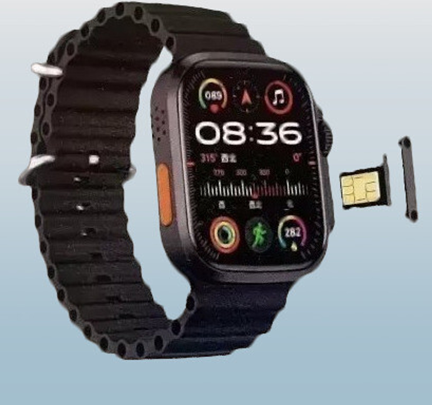 Image of Onikuma T800 ULTRA Smart Watch No sim card Opetion Smartwatch NO sim card Smartwatch (BLACK Strap, Free Size)