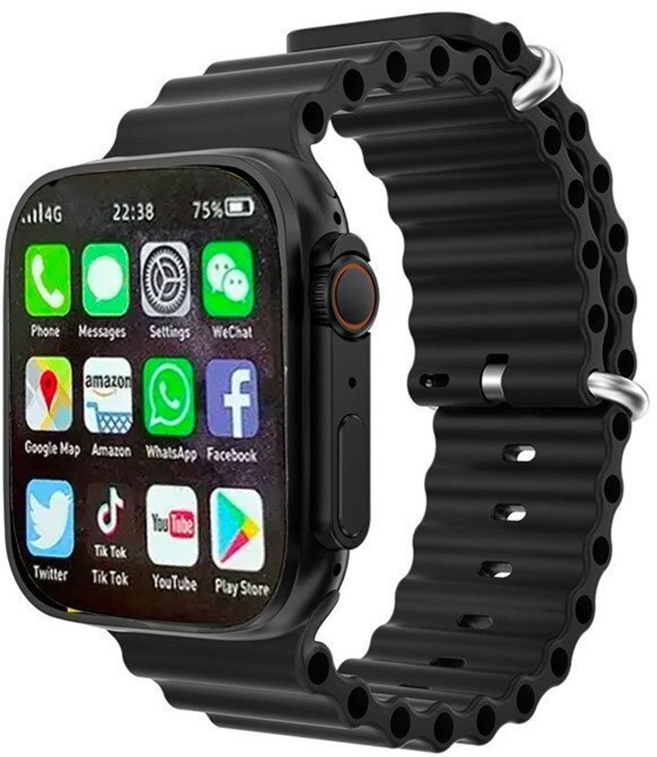 Image of TARZON T800 Ultra Kids Smartwatch, Bluetooth Calling, 1.99 inch Display, Games (Black) Smartwatch (BLACK Strap, FREE SIZE)