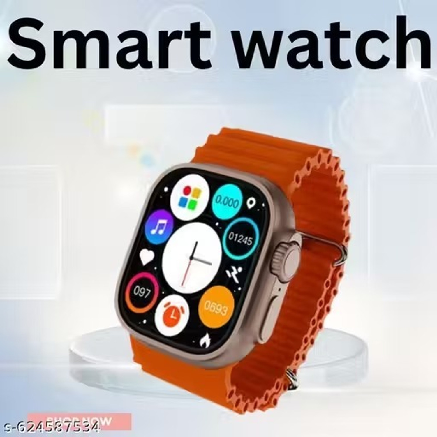 Image of ZoneAlpha Hw S12 Android Smartwatch 8+128 Smartwatch (White, Black Strap, medium)