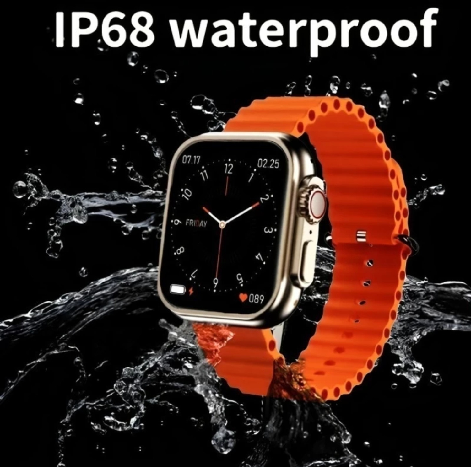 Image of Onikuma T800 ULTRA Smart Watch No sim card Opetion Smartwatch NO sim card Smartwatch (ORANGE Strap, Free Size)