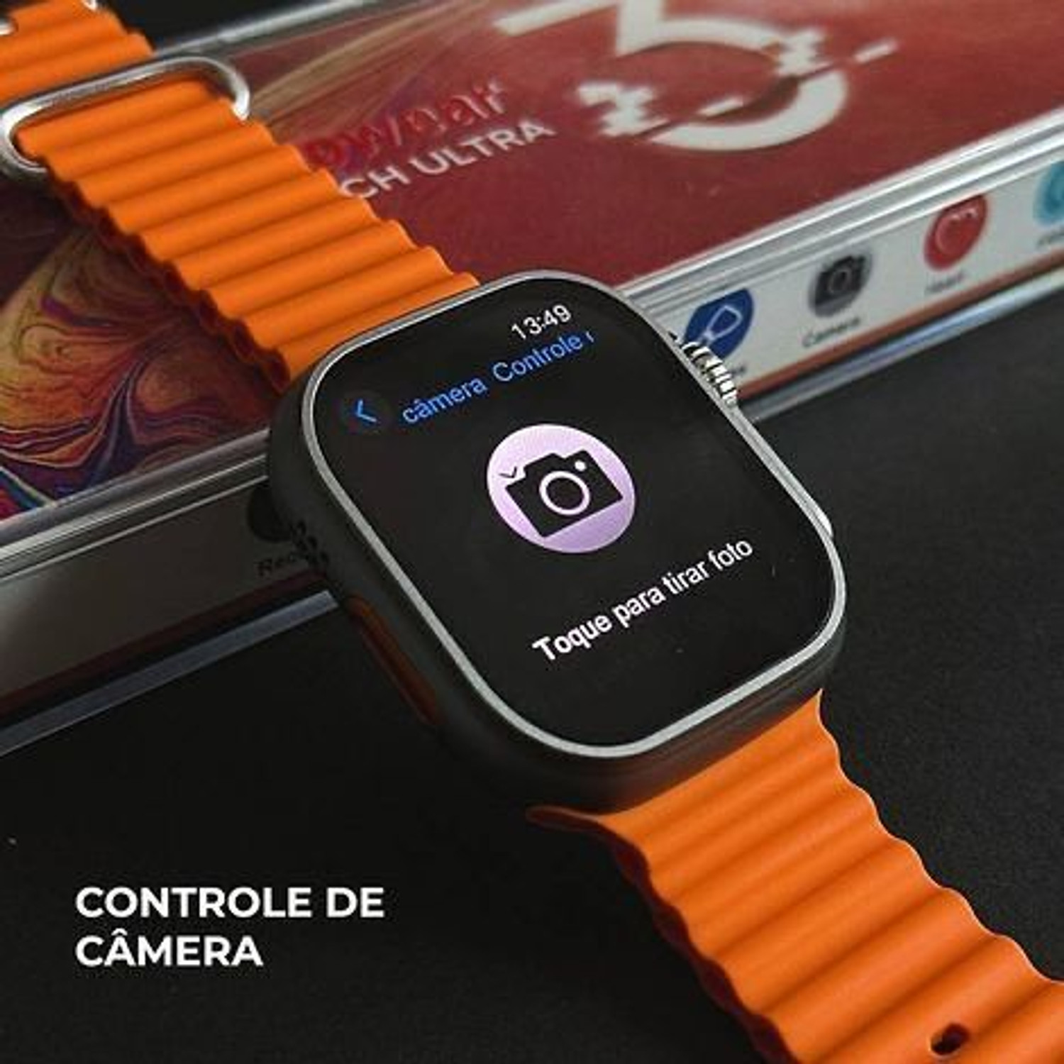 Image of TECHIO T800 ULTRA SMART WATCH ORANGE Smartwatch (ORANGE Strap, FREE SIZE)