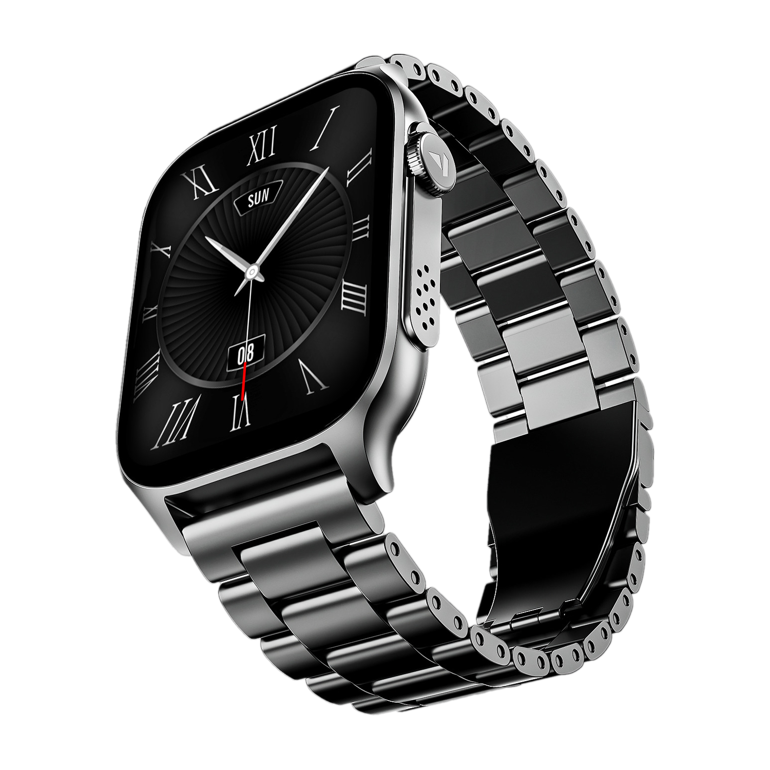 Image of Pebble Nomad 1.85 inch HD Display, BT Calling, Health Suite, AI Voice Assistant Smartwatch (JET BLACK Strap, Free Size)