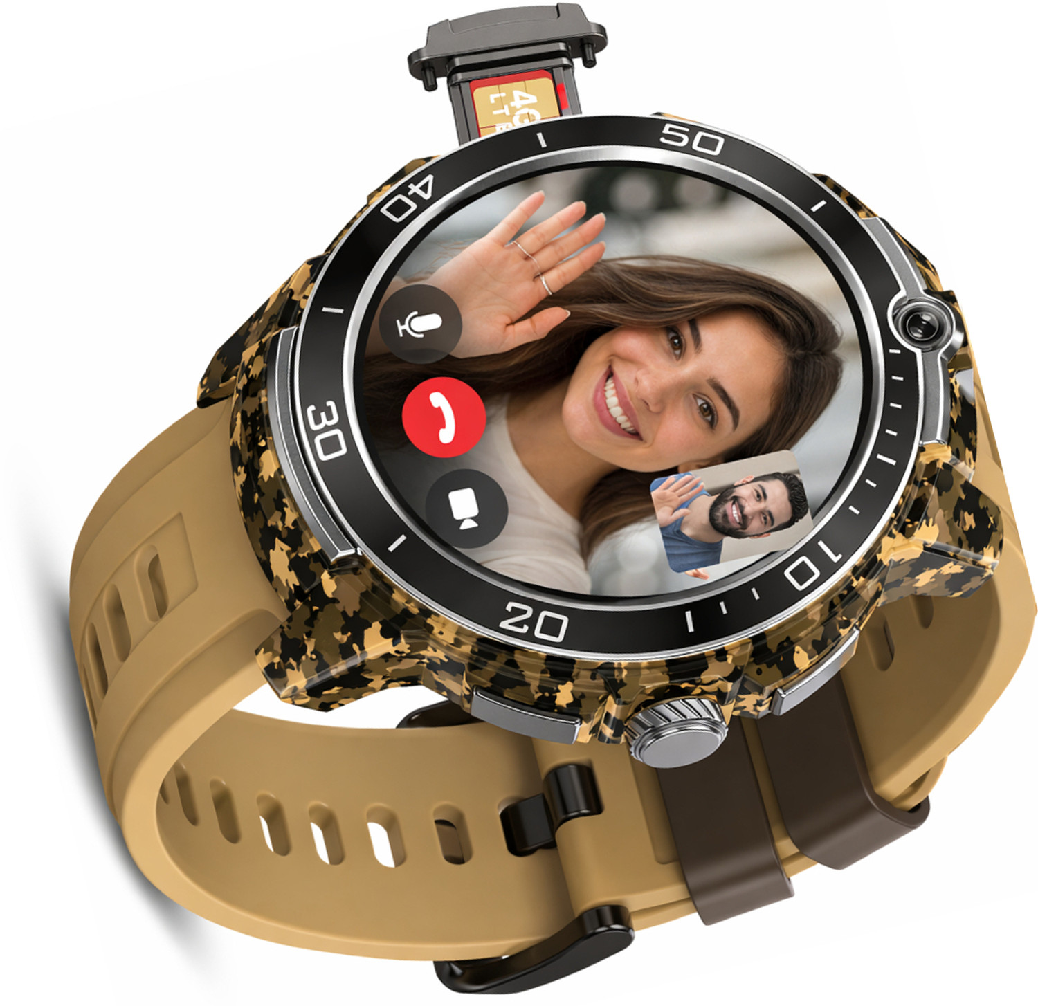 Image of CYXUS 4G Camera and Sim Card Support watch Smartwatch (Blue Strap, free)