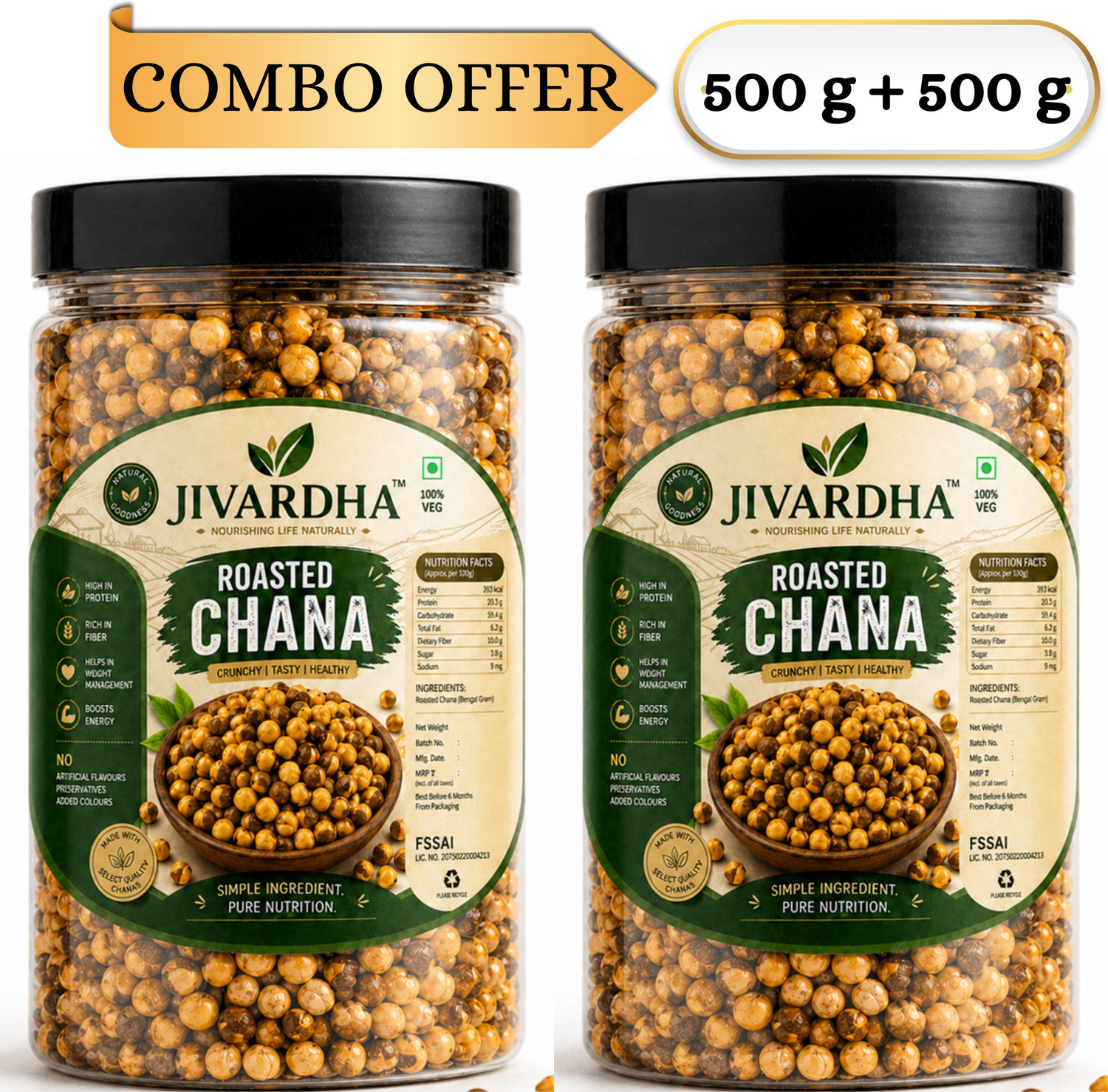 Image of BR CART Whole Salted Roasted Bhuna Chana (Desi Roasted Chickpeas) | Desi Sika Chana Chana (100 g)