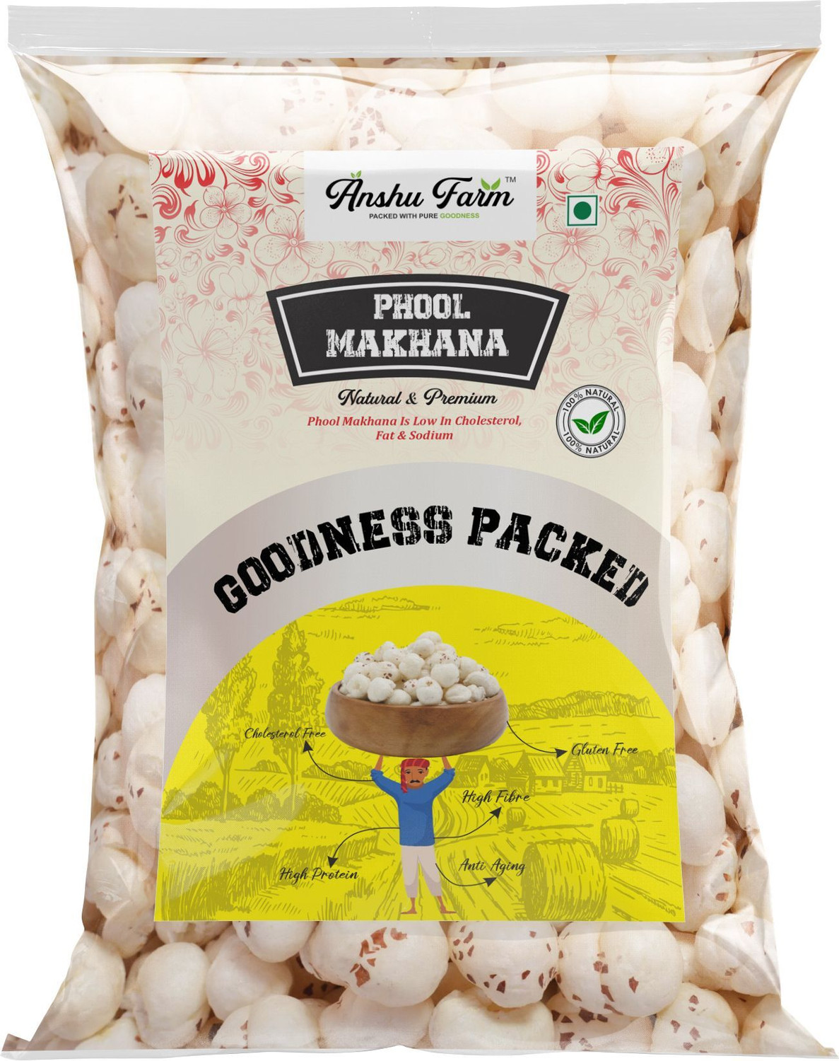 Image of anshu farm Plain Makhana (250 g)