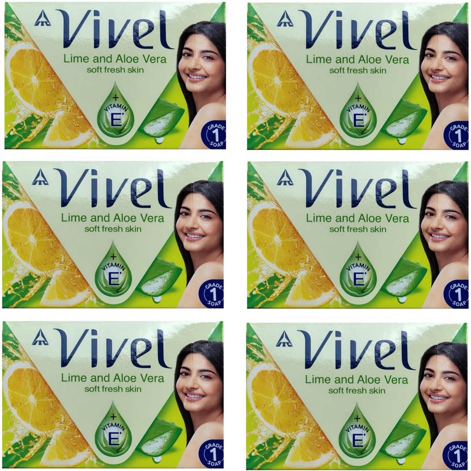 Image of Vivel Aloe Vera Bathing Soap For Soft Skin, for Women & Men (6 x 90 g) (6 x 91.67 g)