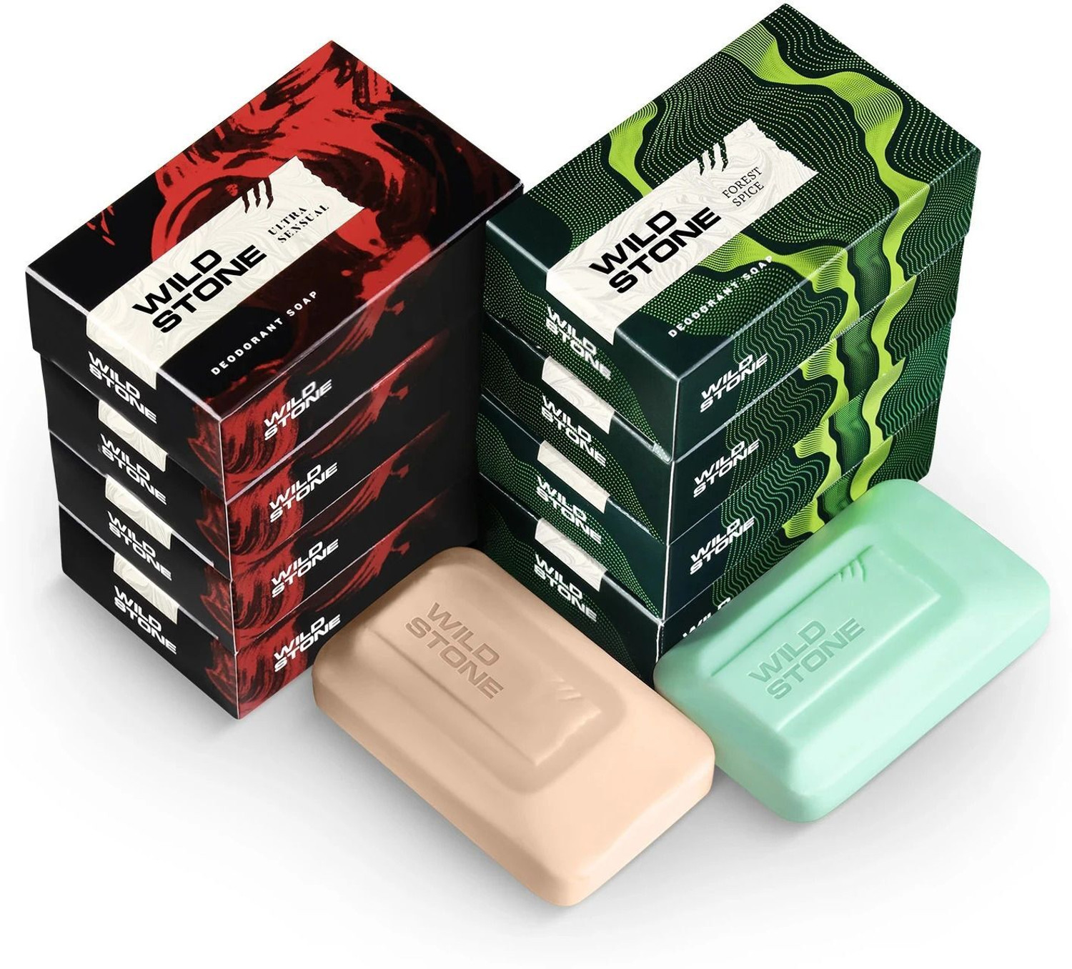 Wild Stone Soap Ultra Sensual & Forest Spice Combo, 100g - Image 1