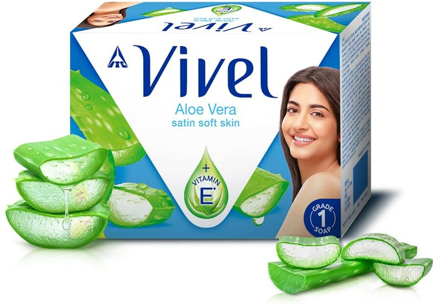 Image of Vivel Aloe Vera Bathing Soap For Soft Skin, for Women & Men (6 x 90 g) (6 x 91.67 g)