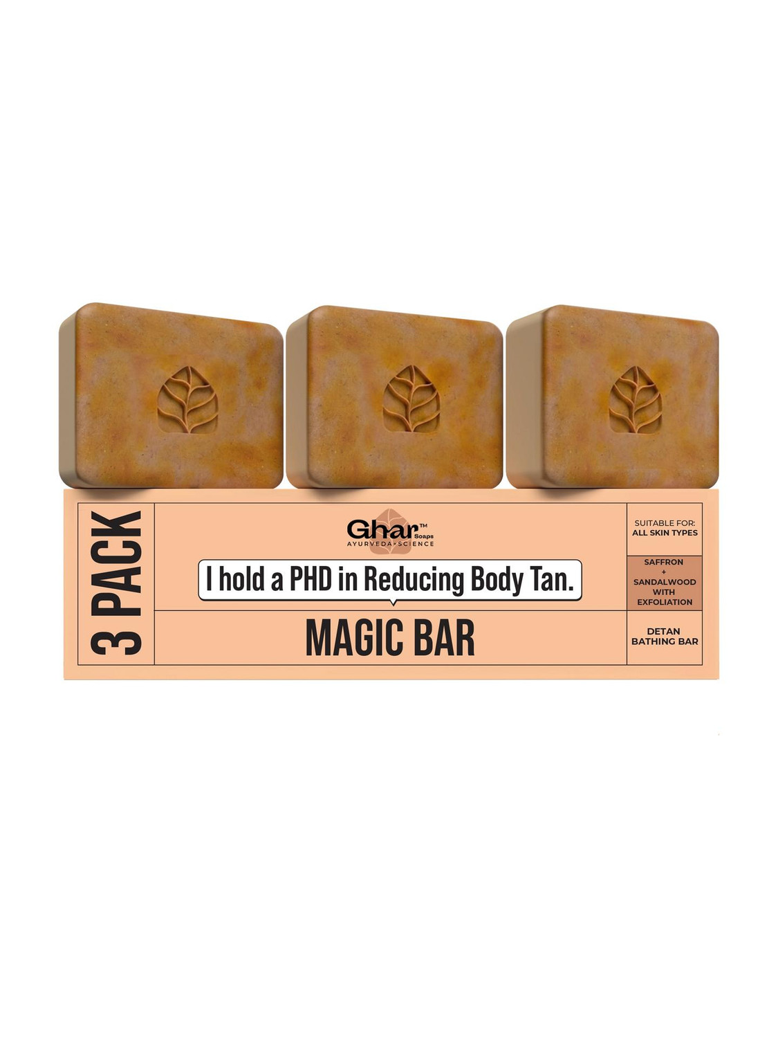 Ghar Wood And Saffron Soap (Pack of 3) - Image 6