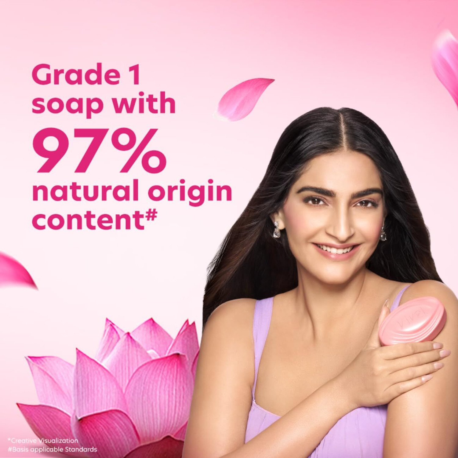 Image of Vivel Lotus Oil + Aloe Vera Soap for Soft Glowing Skin (3 x 150 g)