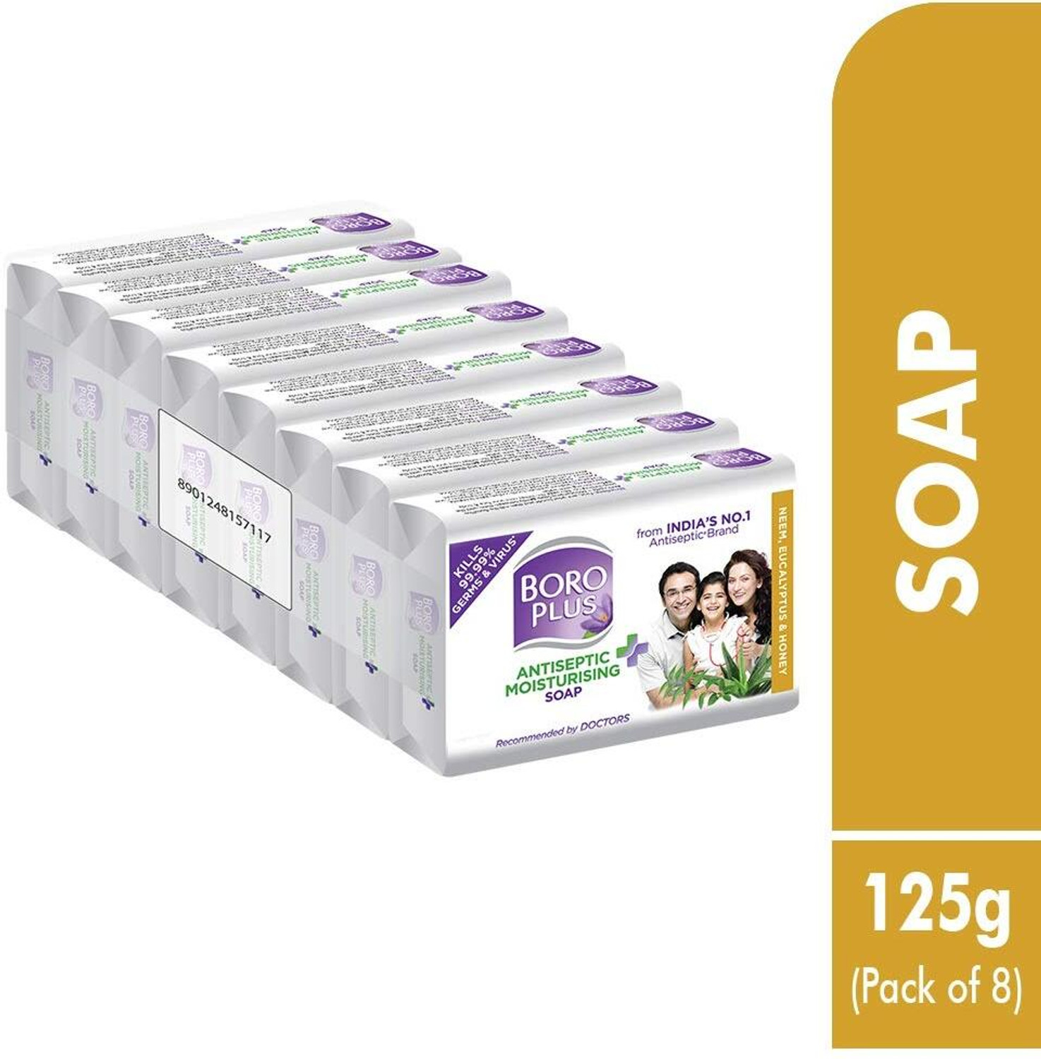 Image of BOROPLUS Antiseptic + Moisturising Soap - Neem, Eucalyptus 1pcs (100 g)