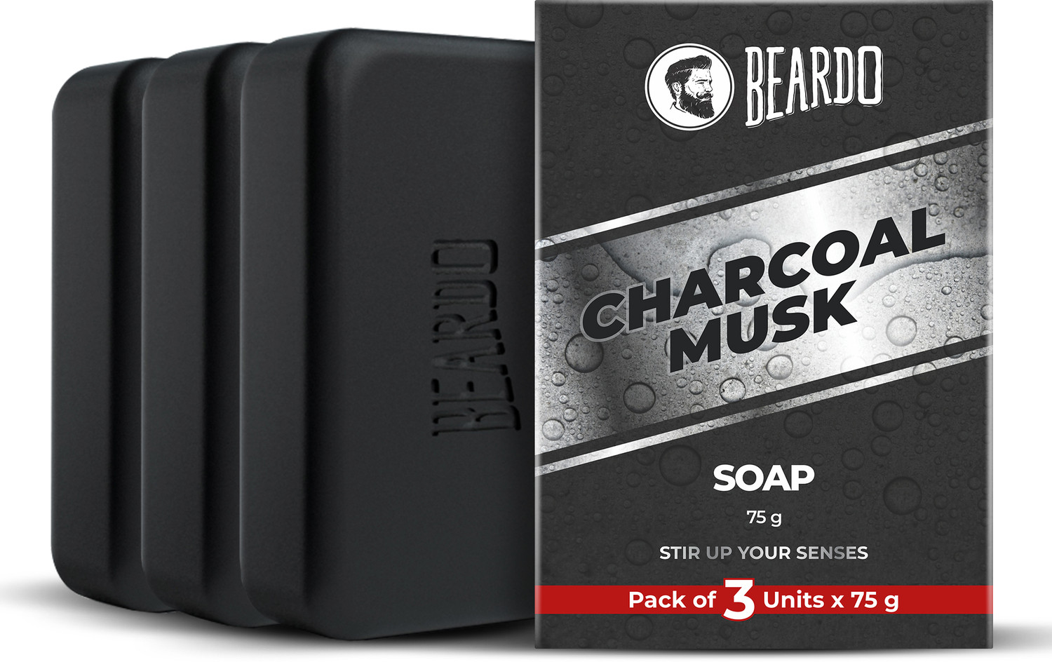 BEARDO Charcoal Musk Soap 100g - Image 1