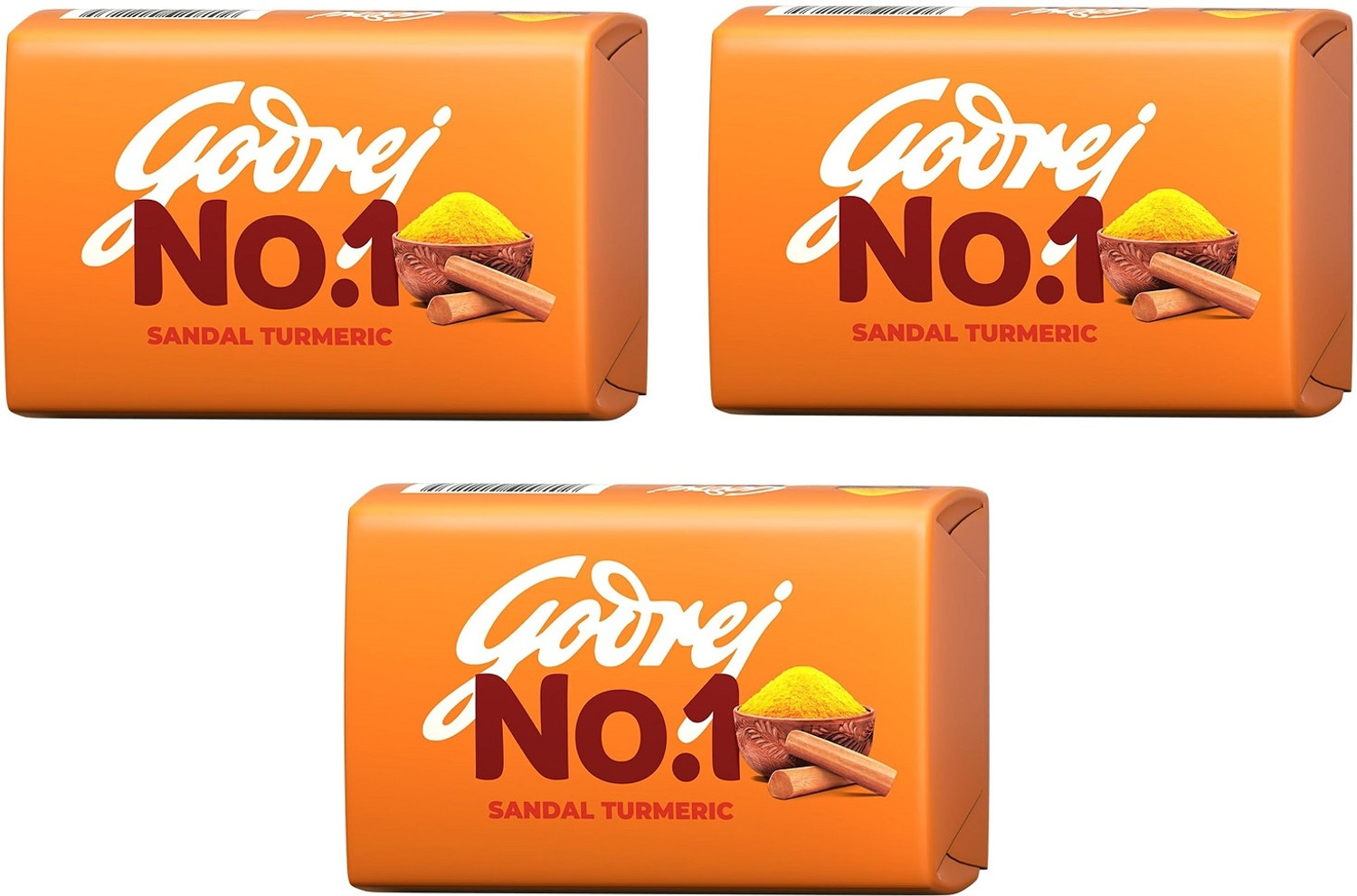 Image of Godrej No.1 Sandal Turmeric Bath Soap (3 x 150 g)