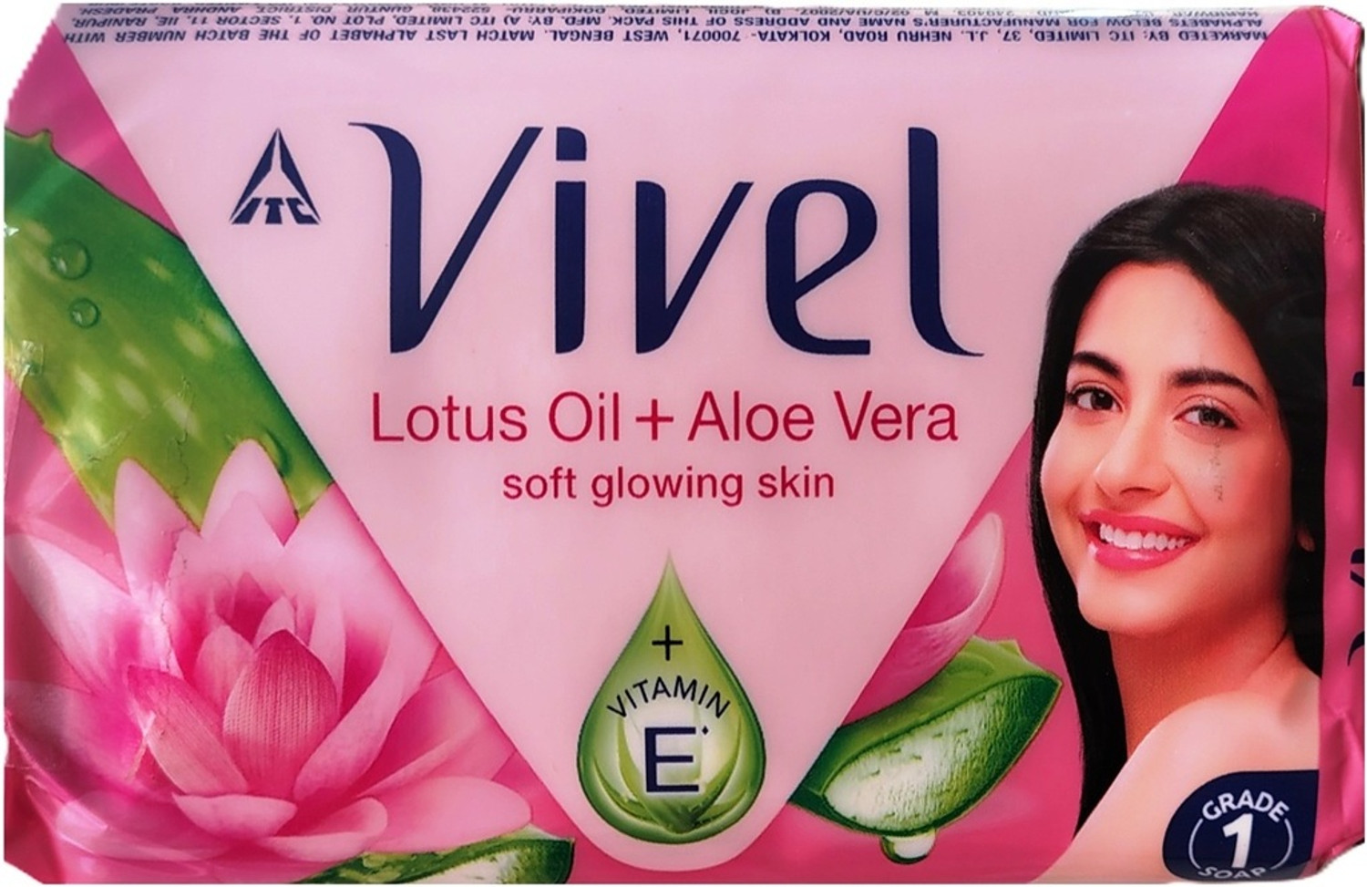 Image of Vivel Lotus Oil + Aloe Vera Soap for Soft Glowing Skin (3 x 150 g)