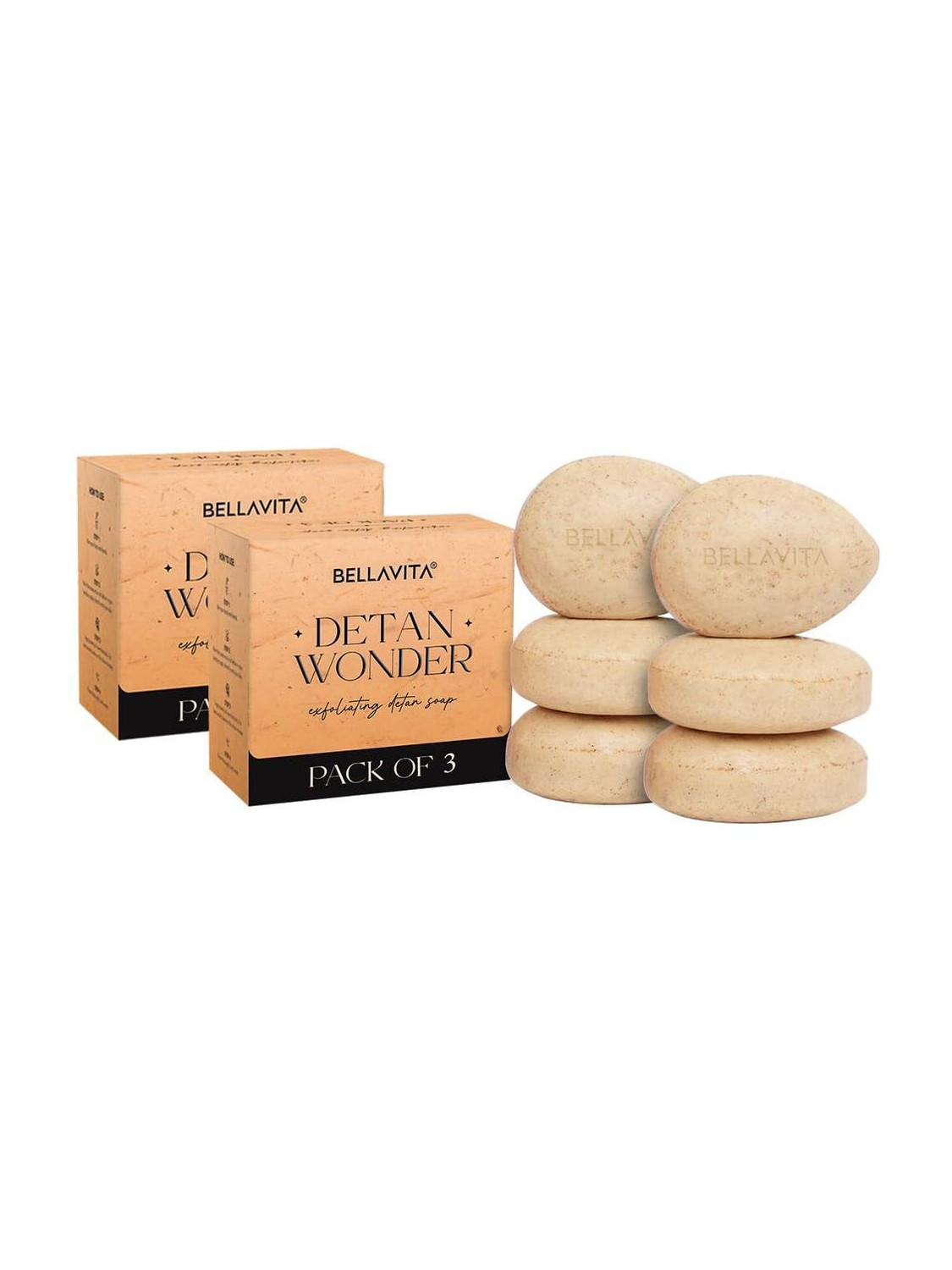 BELLAVITA Detan Wonder Soap Pack of 6 - Image 1