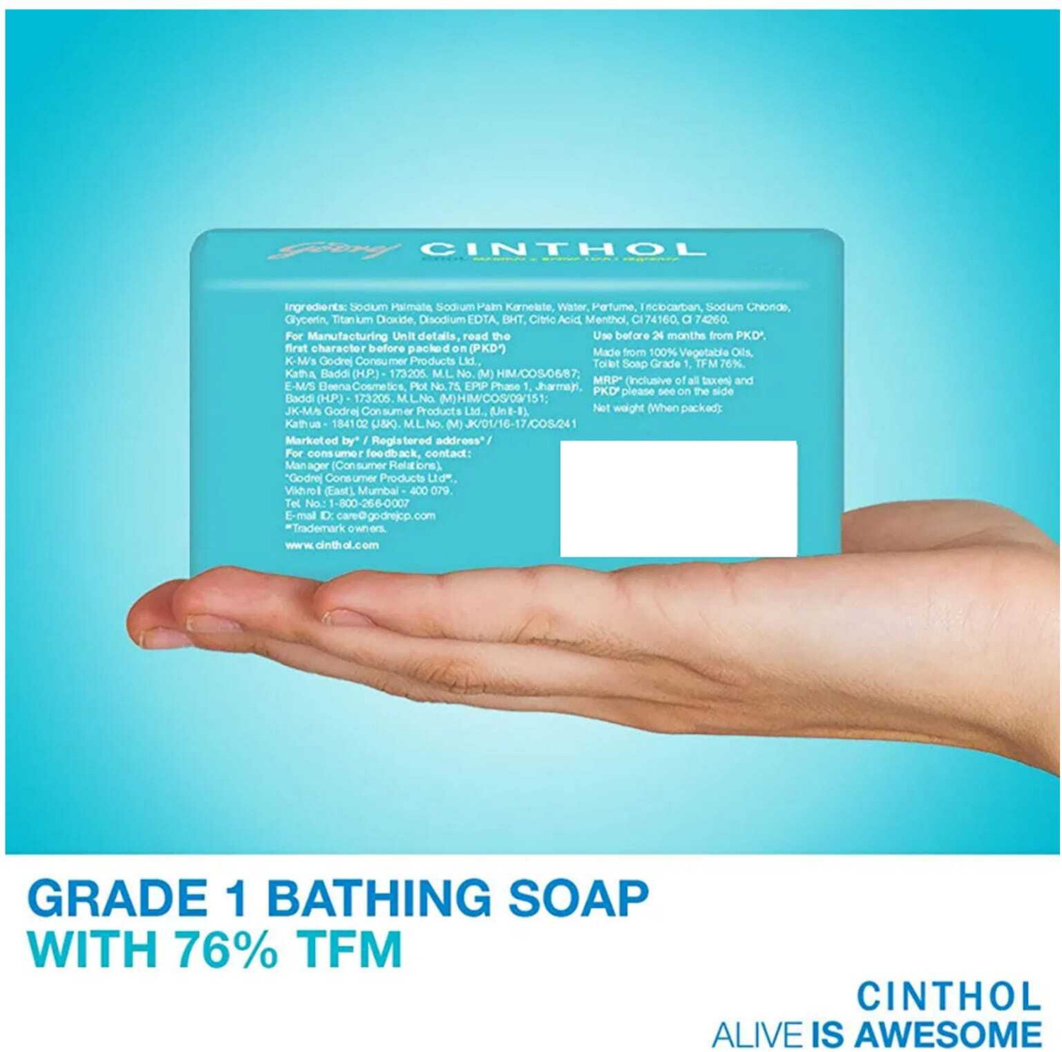 Image of CINTHOL Cool + Active Deo Fragrance Soap (4*100+100) (500 g)