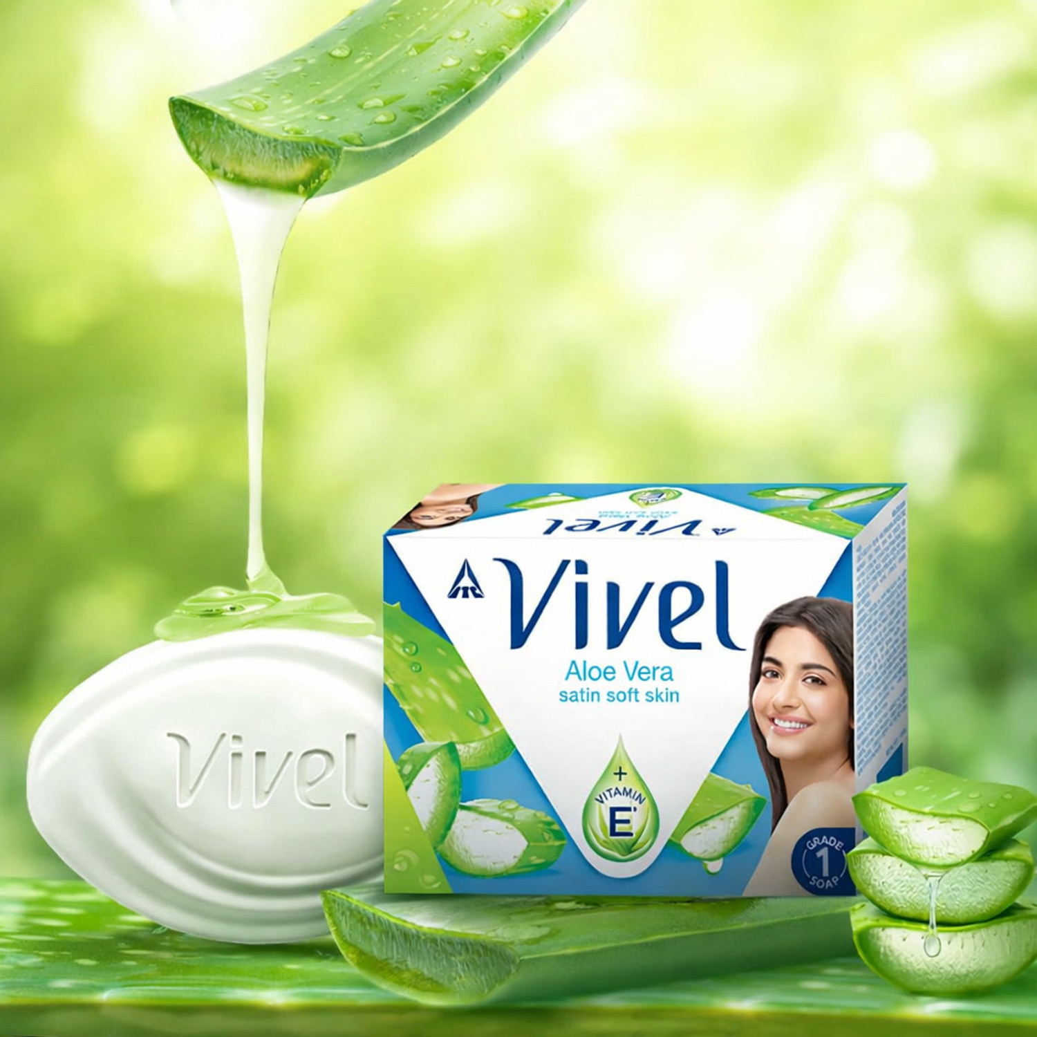 Image of Vivel Aloe Vera Bathing Soap For Soft Skin, for Women & Men (6 x 90 g) (6 x 91.67 g)