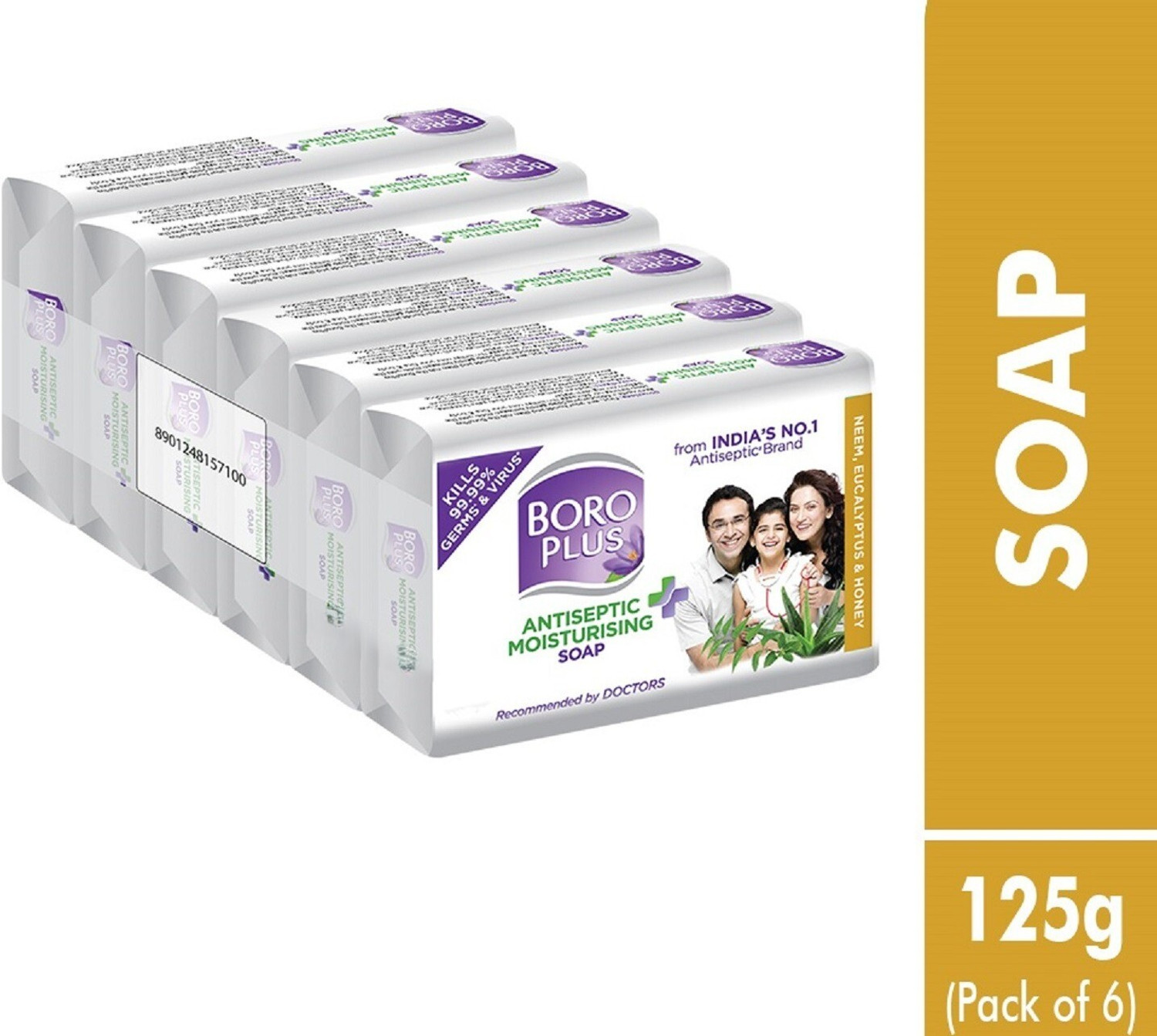 Image of BOROPLUS Antiseptic + Moisturising Soap - Neem, Eucalyptus 1pcs (100 g)